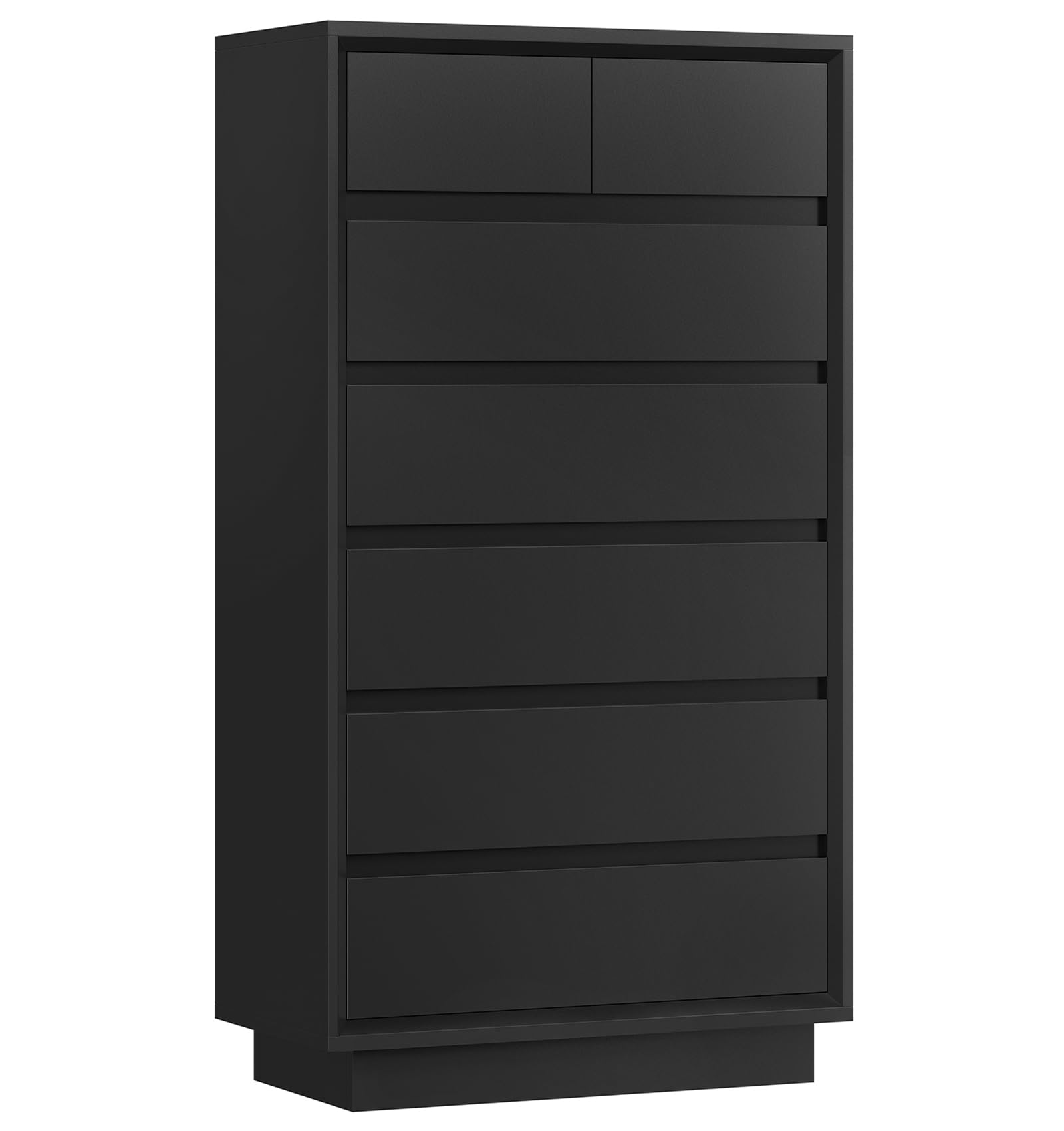 TEENFON 55" Dresser for Bedroom with 6 Drawers, Dressers & Chests of Drawers with Curved Profile Design, 6 Drawer Dresser, Bedroom Dressers, Wood Dressers for Bedroom, Hallway, Natural