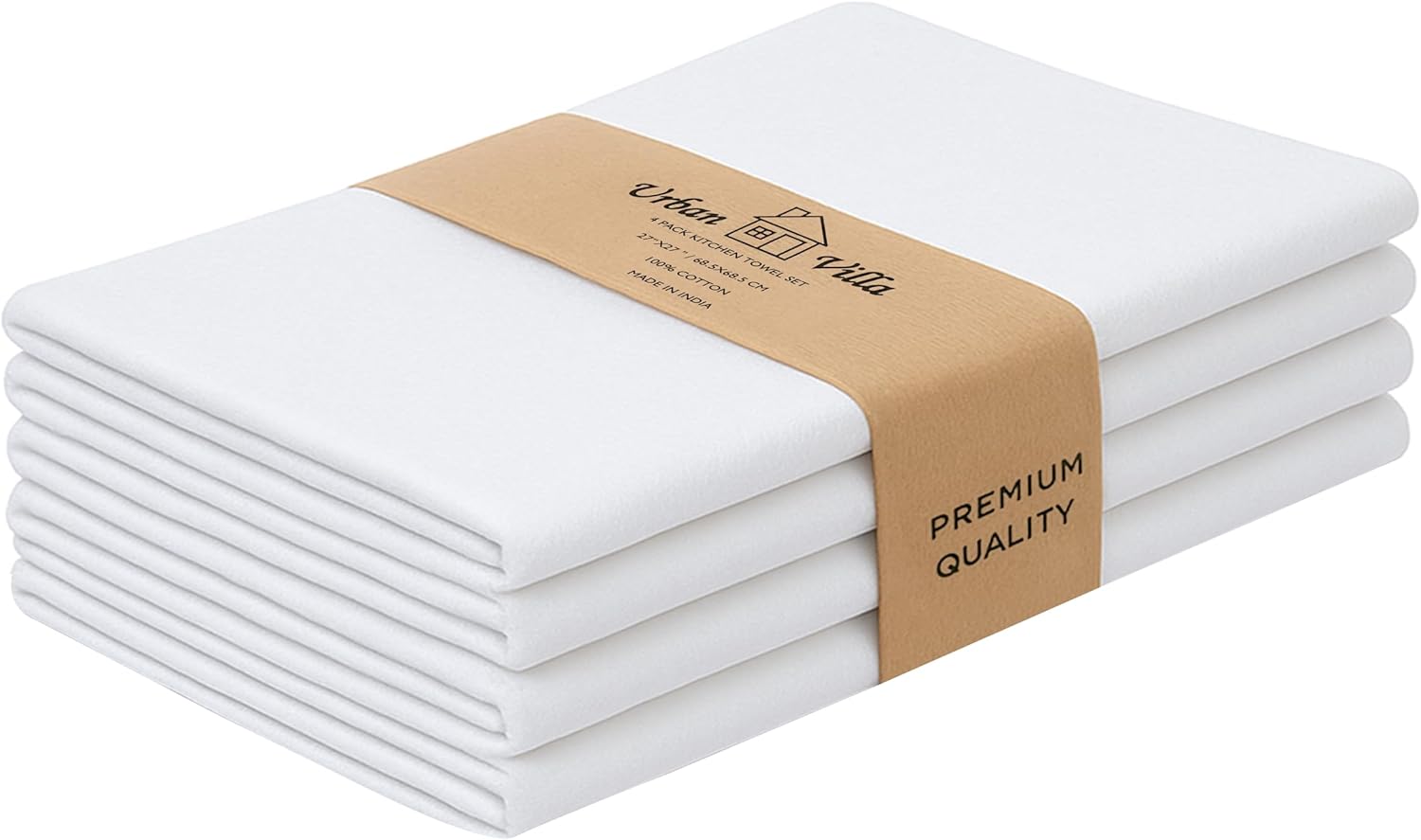 Urban Villa Kitchen Towels 100% Cotton Dish Towels for Kitchen (Set of 6) 20”x30” Dish Cloths Highly Absorbent Kitchen Linen Set with Hanging Loop Perfect for Drying Dishes Cleaning Towels-Blue White
