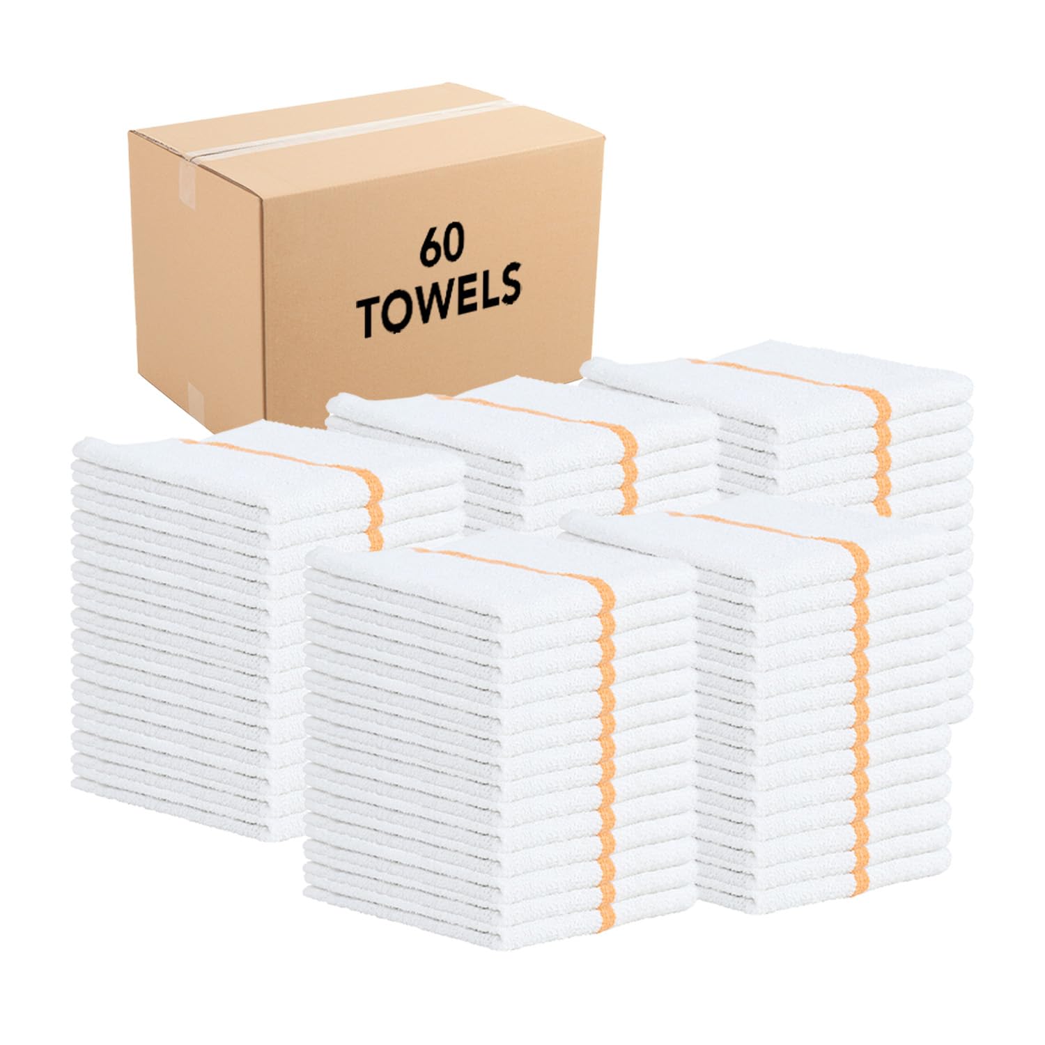 Arkwright Bar Mop Towels, Pack of 12, 100% Cotton Kitchen Dishcloths, Absorbent Quick Dry Cleaning Cloths for Restaurant, Bar and Home Kitchen, 16 x 19 in, White/Blue