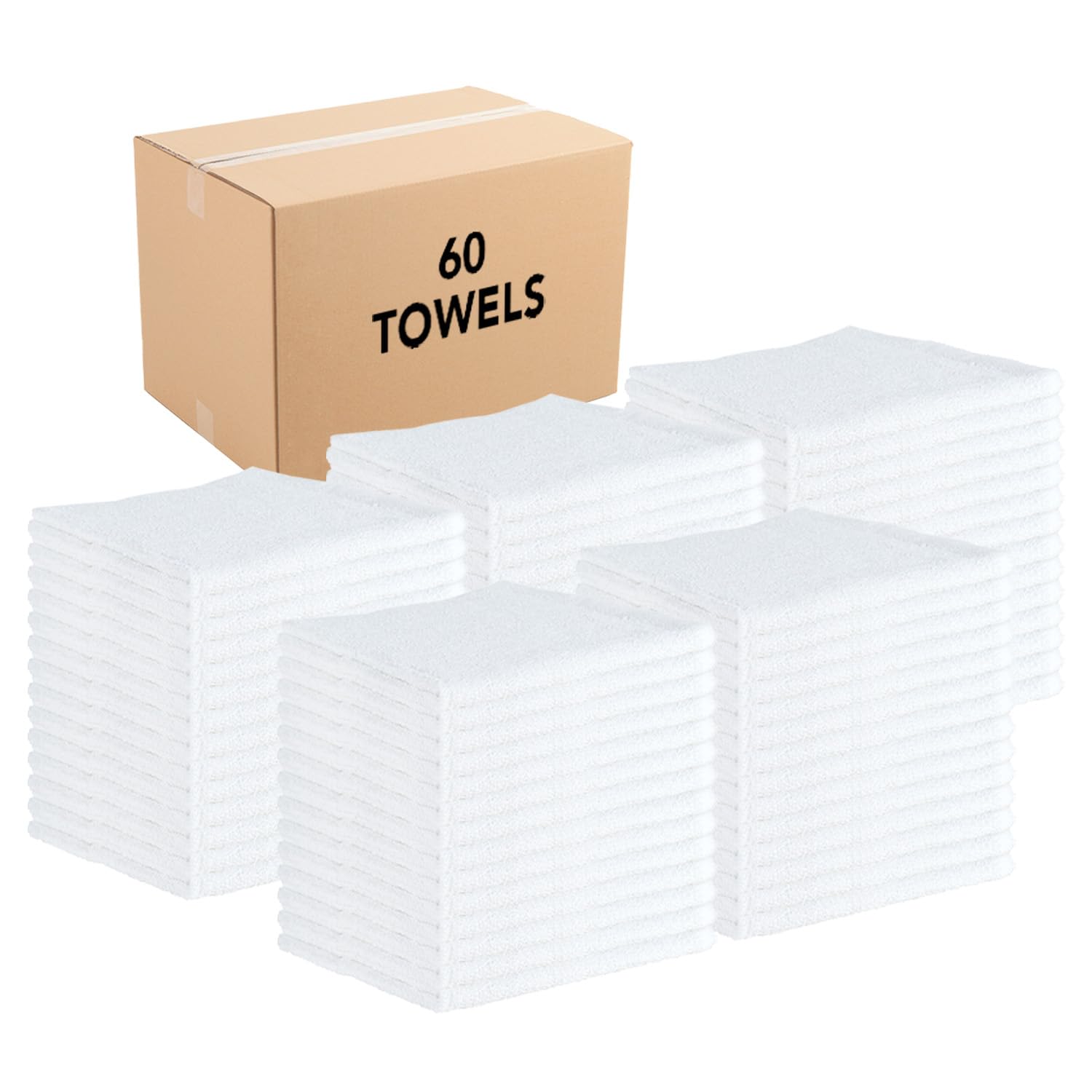 Arkwright Bar Mop Towels, Pack of 12, 100% Cotton Kitchen Dishcloths, Absorbent Quick Dry Cleaning Cloths for Restaurant, Bar and Home Kitchen, 16 x 19 in, White/Blue