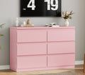 Jocoevol White 6 Drawer Dresser for Bedroom, 15.3" D x 47.2" W x 32.3" H in Simply Modern Chest of Drawers, Wood Storage Double Dresser with Deep Drawers for Living Room, Hallway Entryway, White