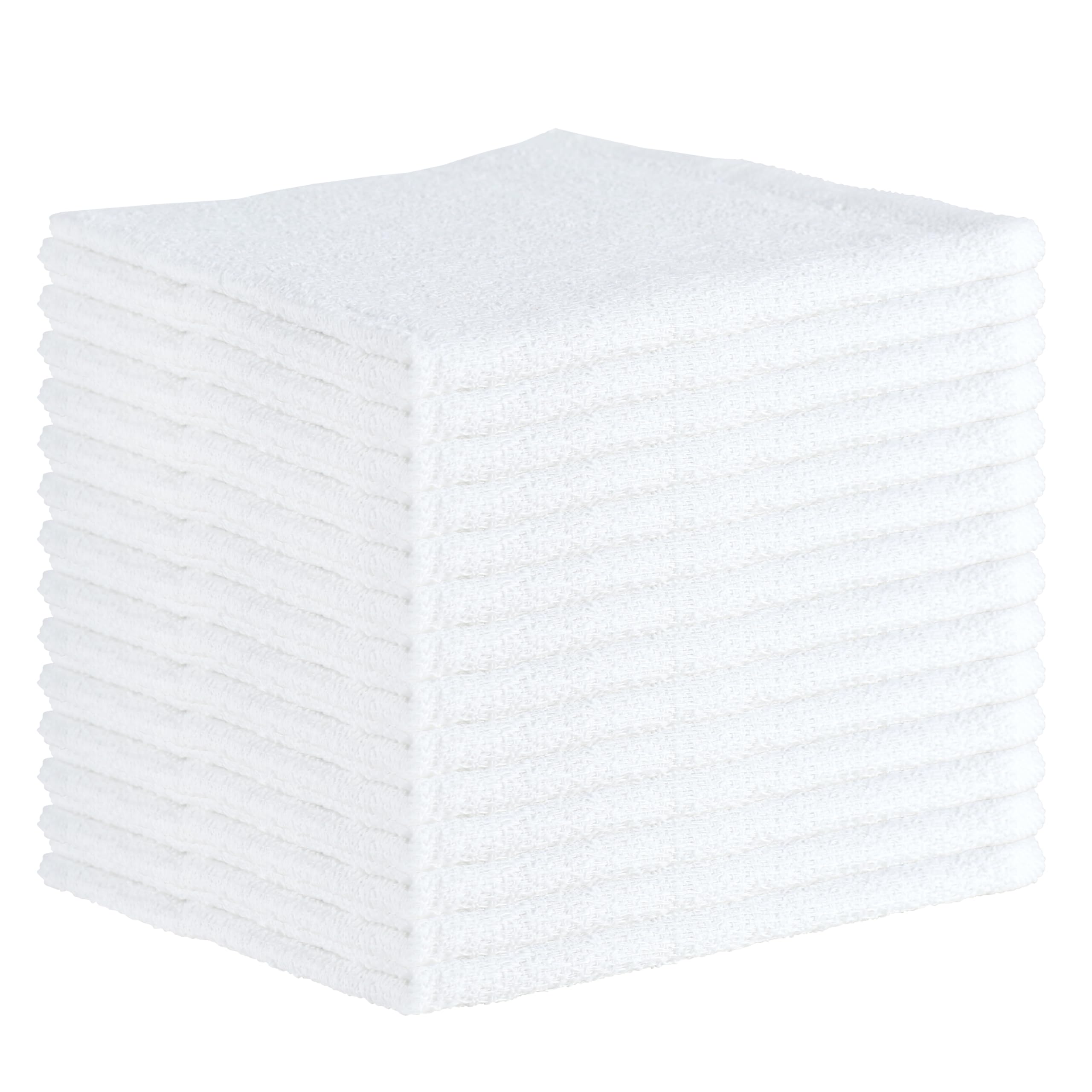 Arkwright Bar Mop Towels, Pack of 12, 100% Cotton Kitchen Dishcloths, Absorbent Quick Dry Cleaning Cloths for Restaurant, Bar and Home Kitchen, 16 x 19 in, White/Blue