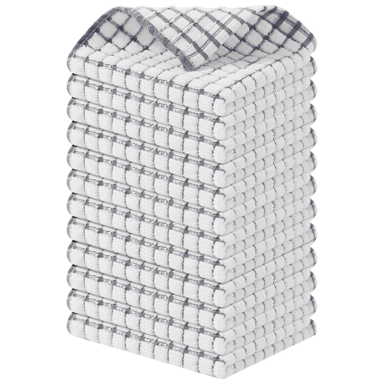 Kitinjoy Cotton 8 Pack Terry Kitchen Dish Cloths, 12 x 12 Inches Super Soft and Absorbent Dish Rags, Quick Drying Dish Towels for Washing Dishes, Mixed Color