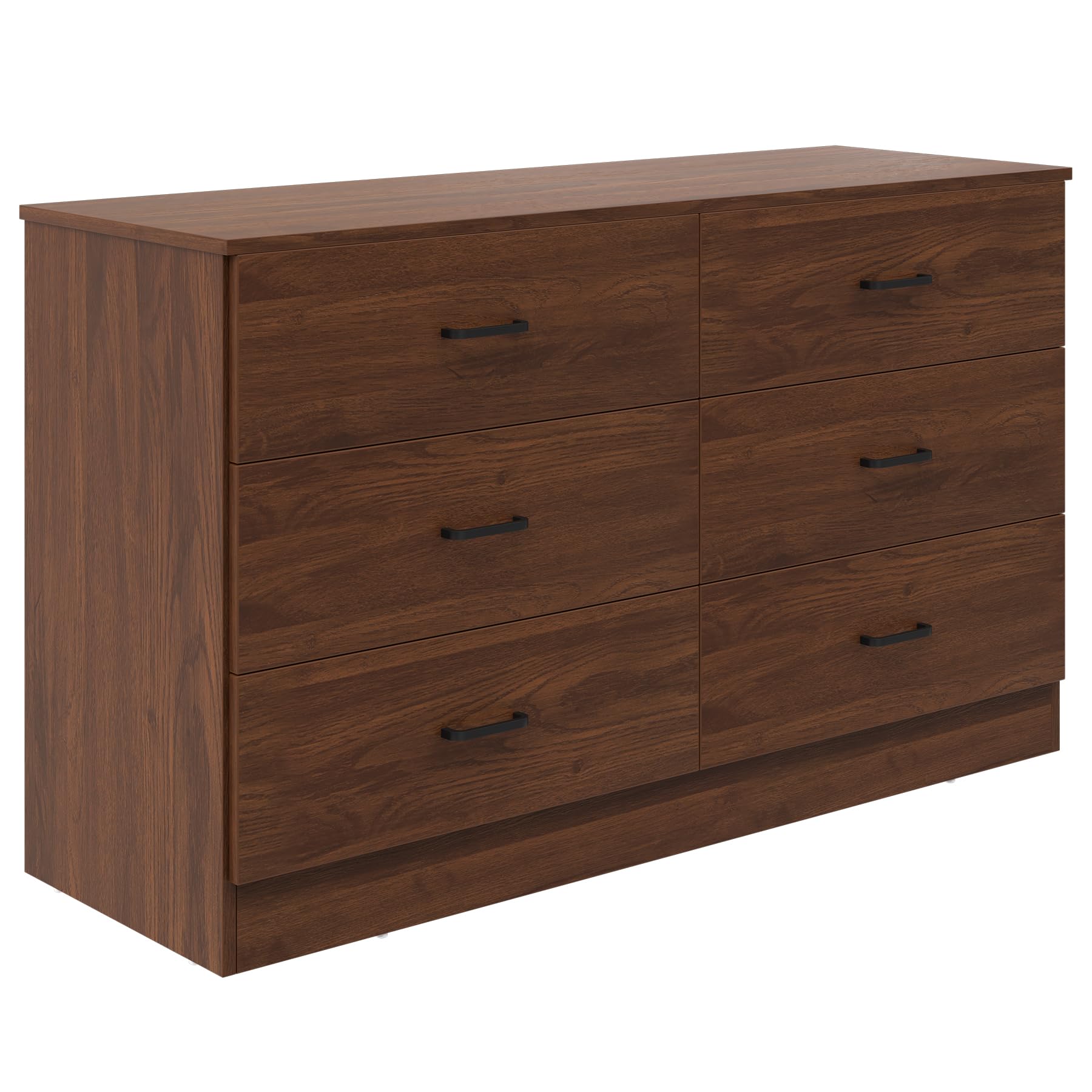 Bigbiglife Dresser for Bedroom, 6 Drawer Double Dresser, Modern Chest of Drawers with Deep Drawers, TV Stand Large Storage Organizer for Living Room, Closet (Light Oak)