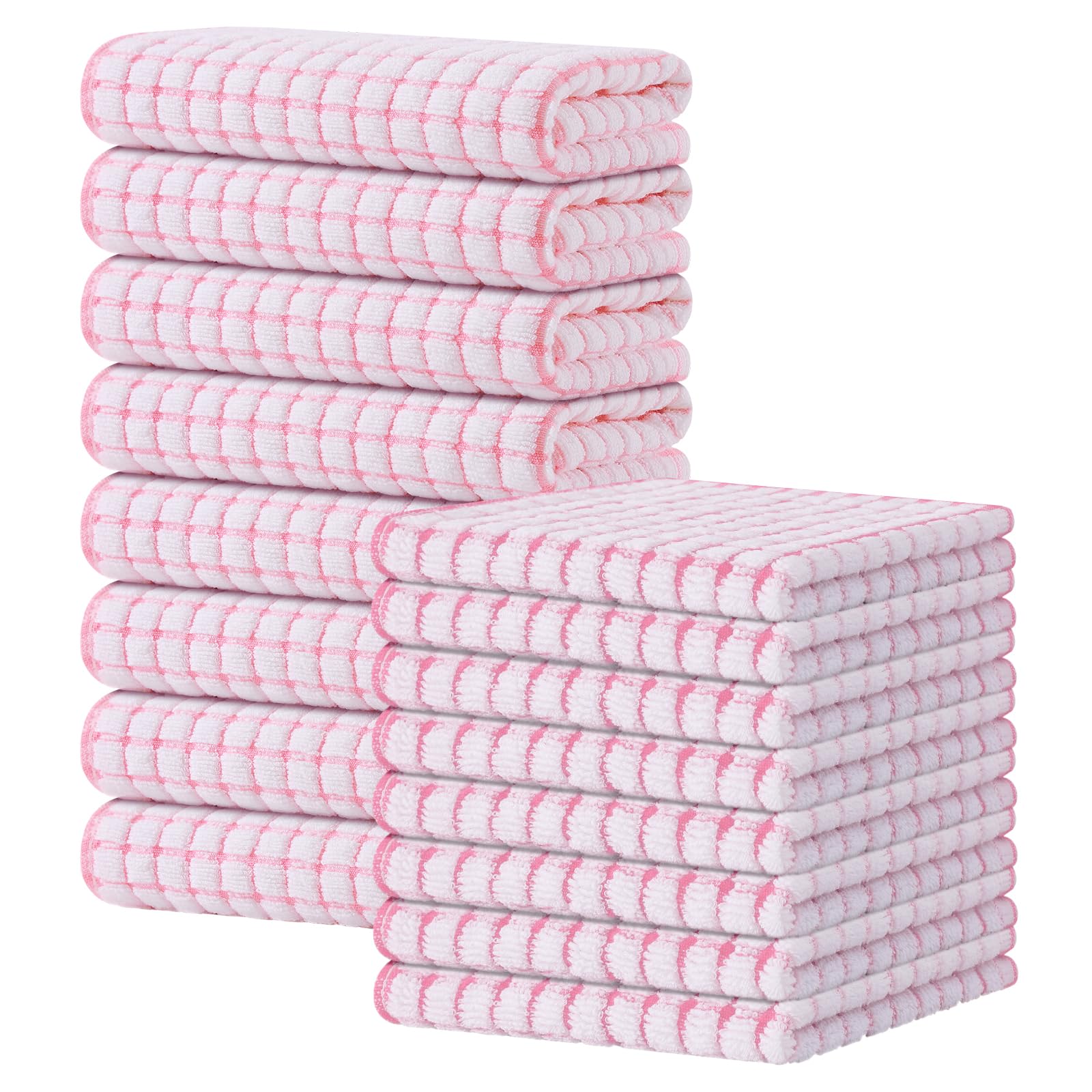 Kitinjoy Cotton 8 Pack Terry Kitchen Dish Cloths, 12 x 12 Inches Super Soft and Absorbent Dish Rags, Quick Drying Dish Towels for Washing Dishes, Mixed Color
