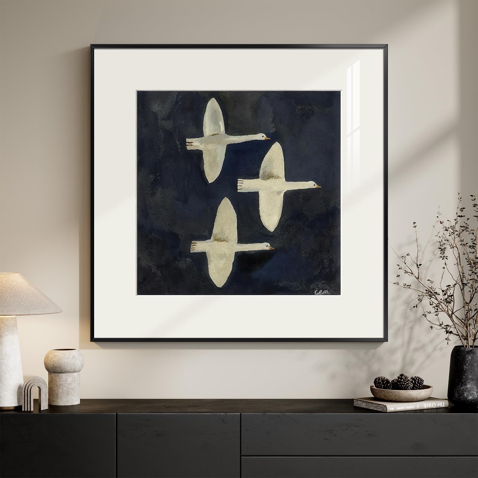 Framed Sage Green Abstract Wall Art, Modern Canvas Prints Artwork for Walls, Square Minimalist All Green Abstract Pictures for Living Room, Hallway, Fireplace, Bedroom, Home Office Wall Decor 30x30 In