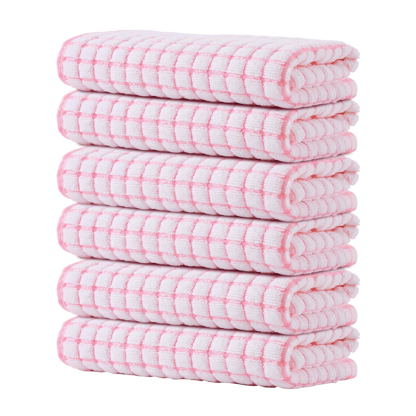 Kitinjoy Cotton 8 Pack Terry Kitchen Dish Cloths, 12 x 12 Inches Super Soft and Absorbent Dish Rags, Quick Drying Dish Towels for Washing Dishes, Mixed Color