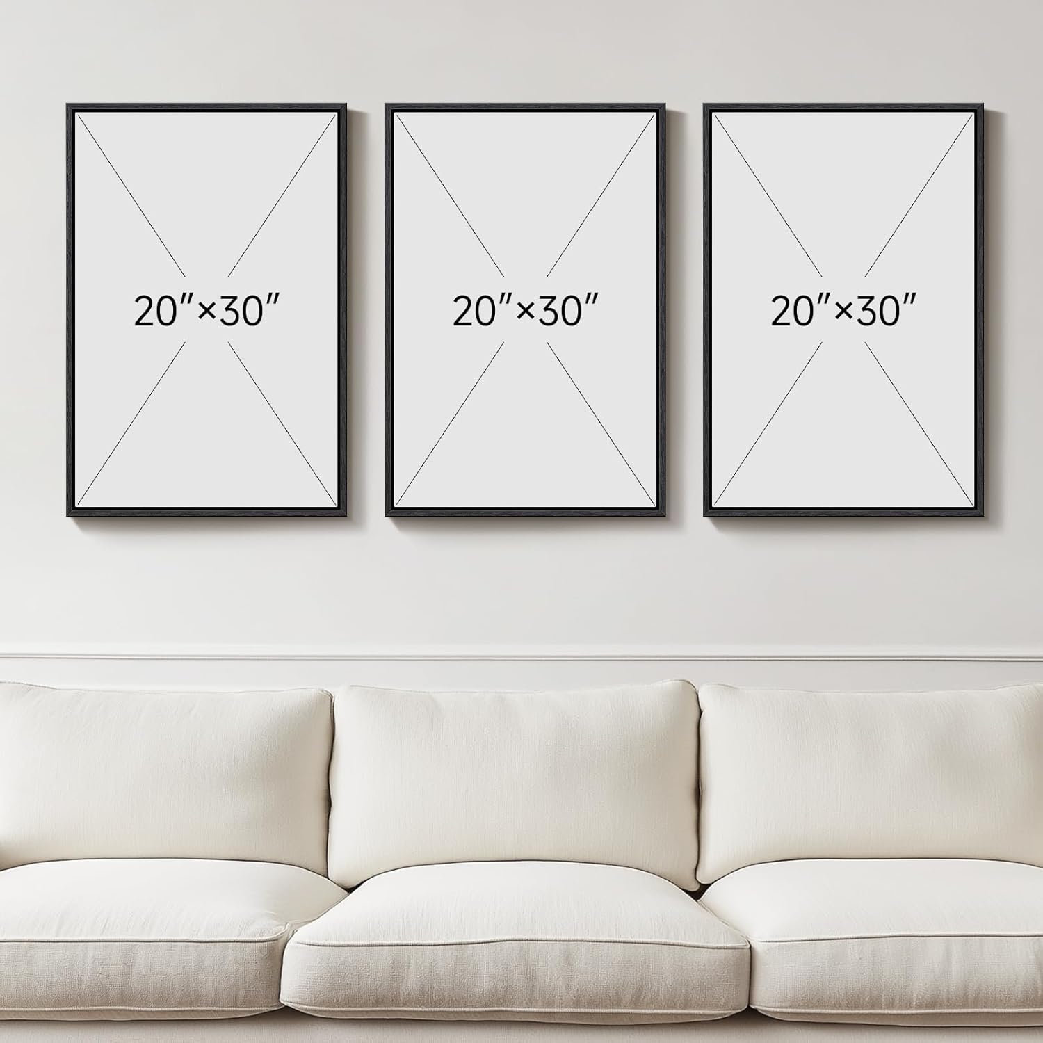 Framed Abstract 3D Textured Wall Art for Living Room, 3 Piece Modern Neutral Artwork for Walls, Brown White Geometric Sandstone Textured Painting for Bedroom, Home Office Decor-Total Size 30x60 Inch