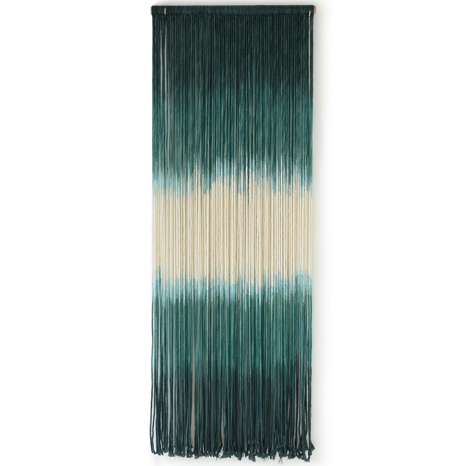 2Pcs Boho Macrame Wall Hanging Tapestry with Round Tassel