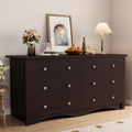 Shahoo Black Dresser for Bedroom with 6 Drawers, 47.2" Wide Chest Storage Organizer and TV Stand for Living Room, Closet, Hallway, Dormitory