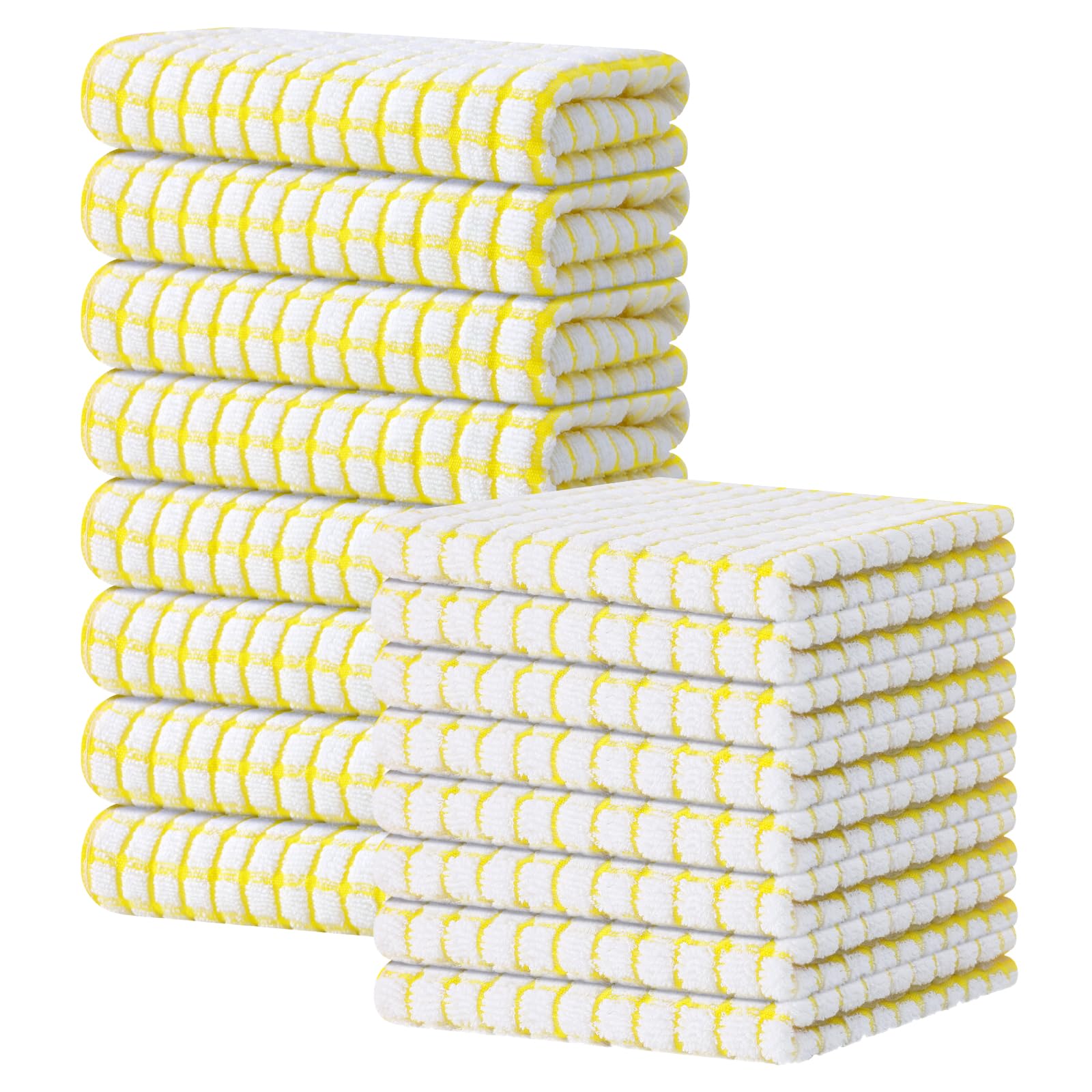 Kitinjoy Cotton 8 Pack Terry Kitchen Dish Cloths, 12 x 12 Inches Super Soft and Absorbent Dish Rags, Quick Drying Dish Towels for Washing Dishes, Mixed Color