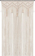Boho Curtains for Bedroom Macrame for Windows Living Room Boho Decor Large Macrame Wall Hanging Beaded Curtain for Doorway Closet Curtains Wedding Backdrop, 1 Panel 52''W x 72''L