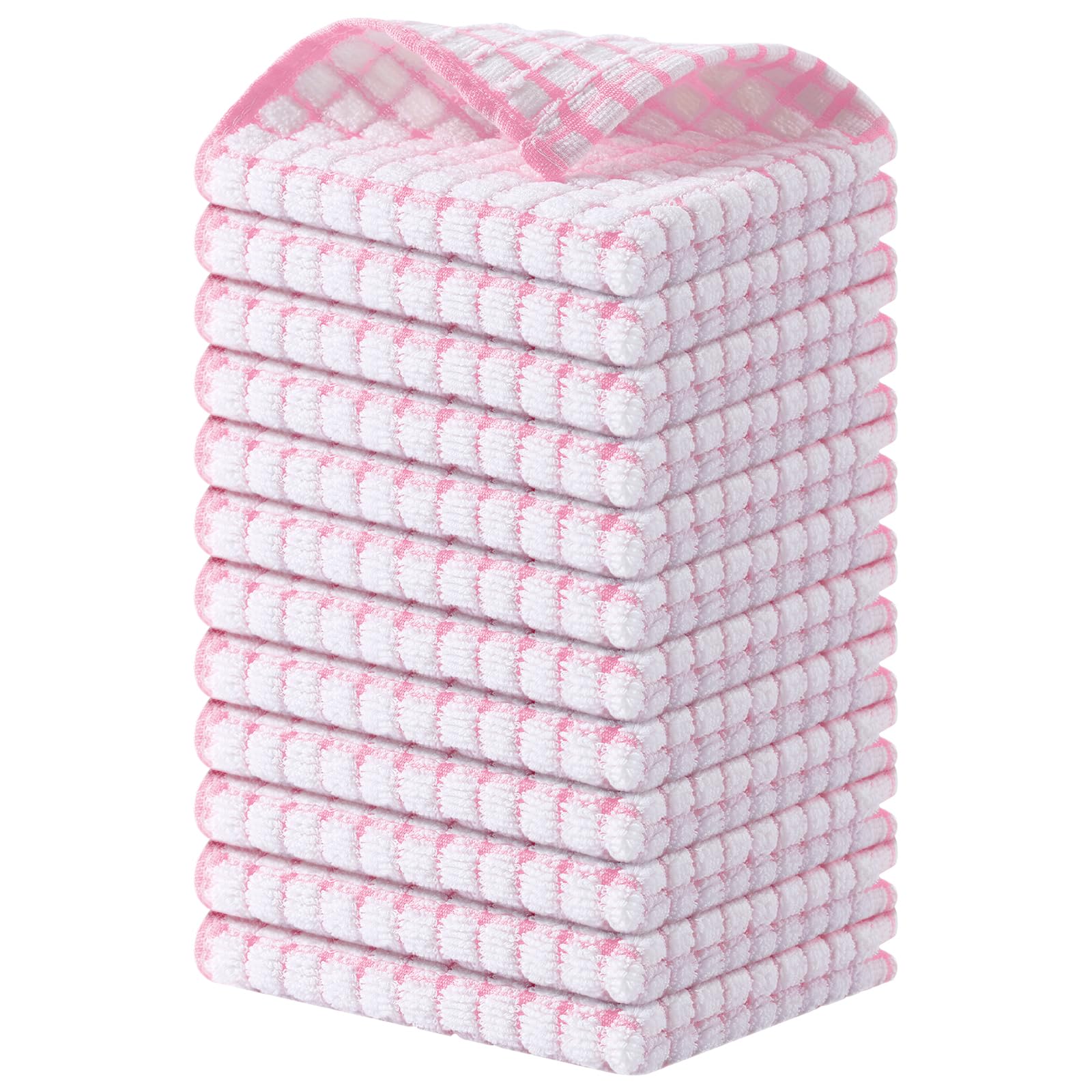 Kitinjoy Cotton 8 Pack Terry Kitchen Dish Cloths, 12 x 12 Inches Super Soft and Absorbent Dish Rags, Quick Drying Dish Towels for Washing Dishes, Mixed Color
