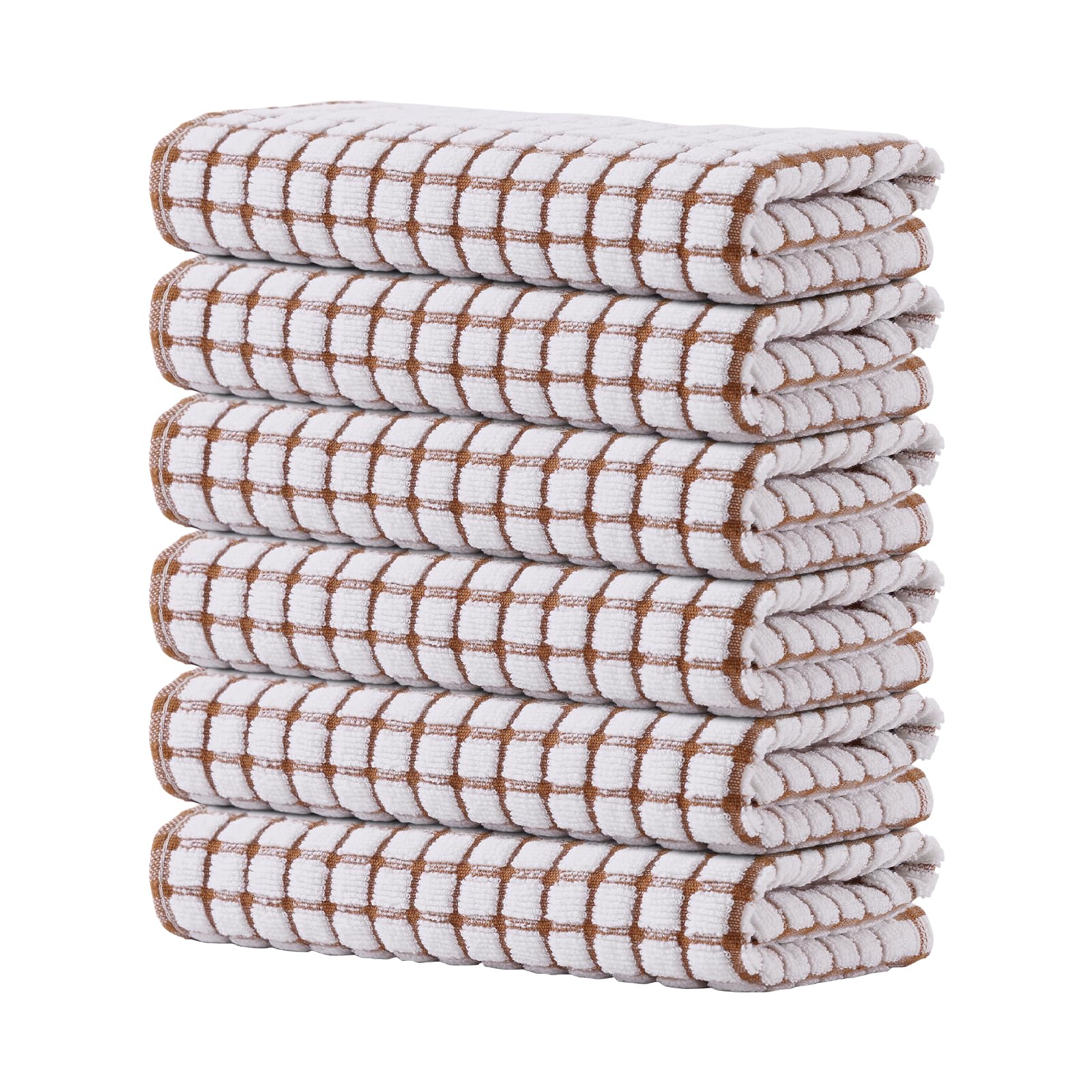 Kitinjoy Cotton 8 Pack Terry Kitchen Dish Cloths, 12 x 12 Inches Super Soft and Absorbent Dish Rags, Quick Drying Dish Towels for Washing Dishes, Mixed Color