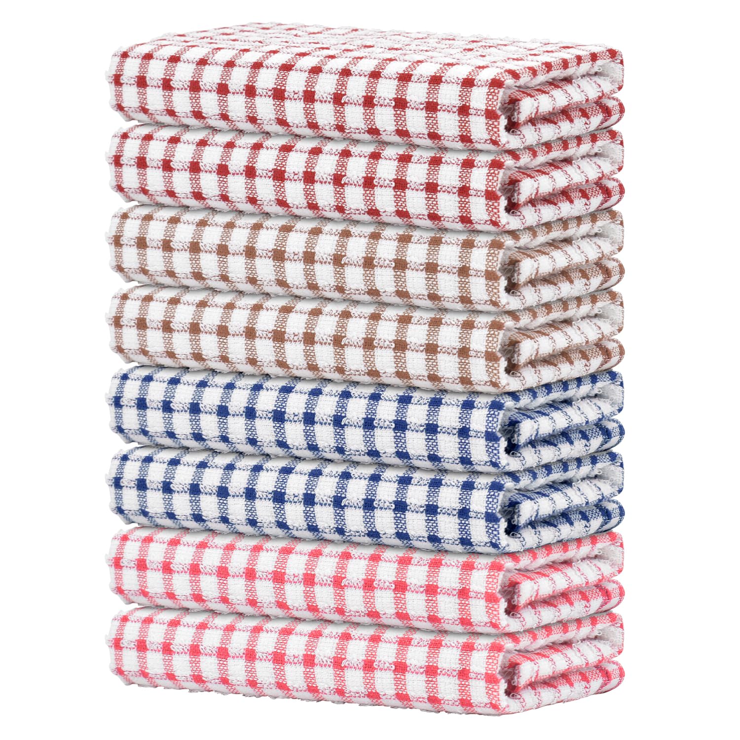 Nialnant 8 Pcs Kitchen Dish Rags,100% Cotton Soft Absorbent Quick Drying Dish Cloths for Kitchen,Washing Dishes,Cleaning rags-11 x 11In