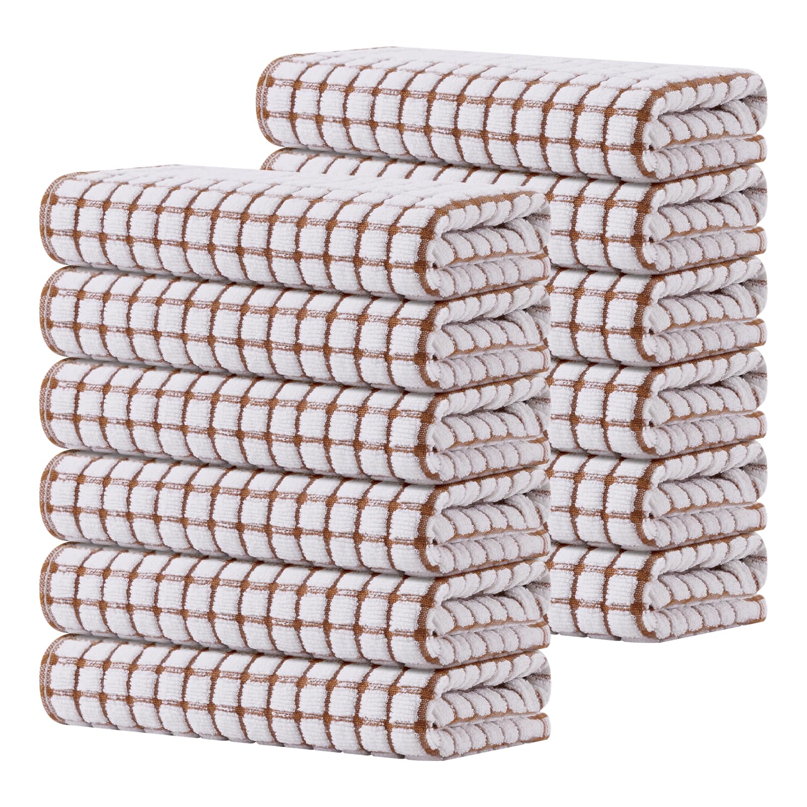 Kitinjoy Cotton 8 Pack Terry Kitchen Dish Cloths, 12 x 12 Inches Super Soft and Absorbent Dish Rags, Quick Drying Dish Towels for Washing Dishes, Mixed Color