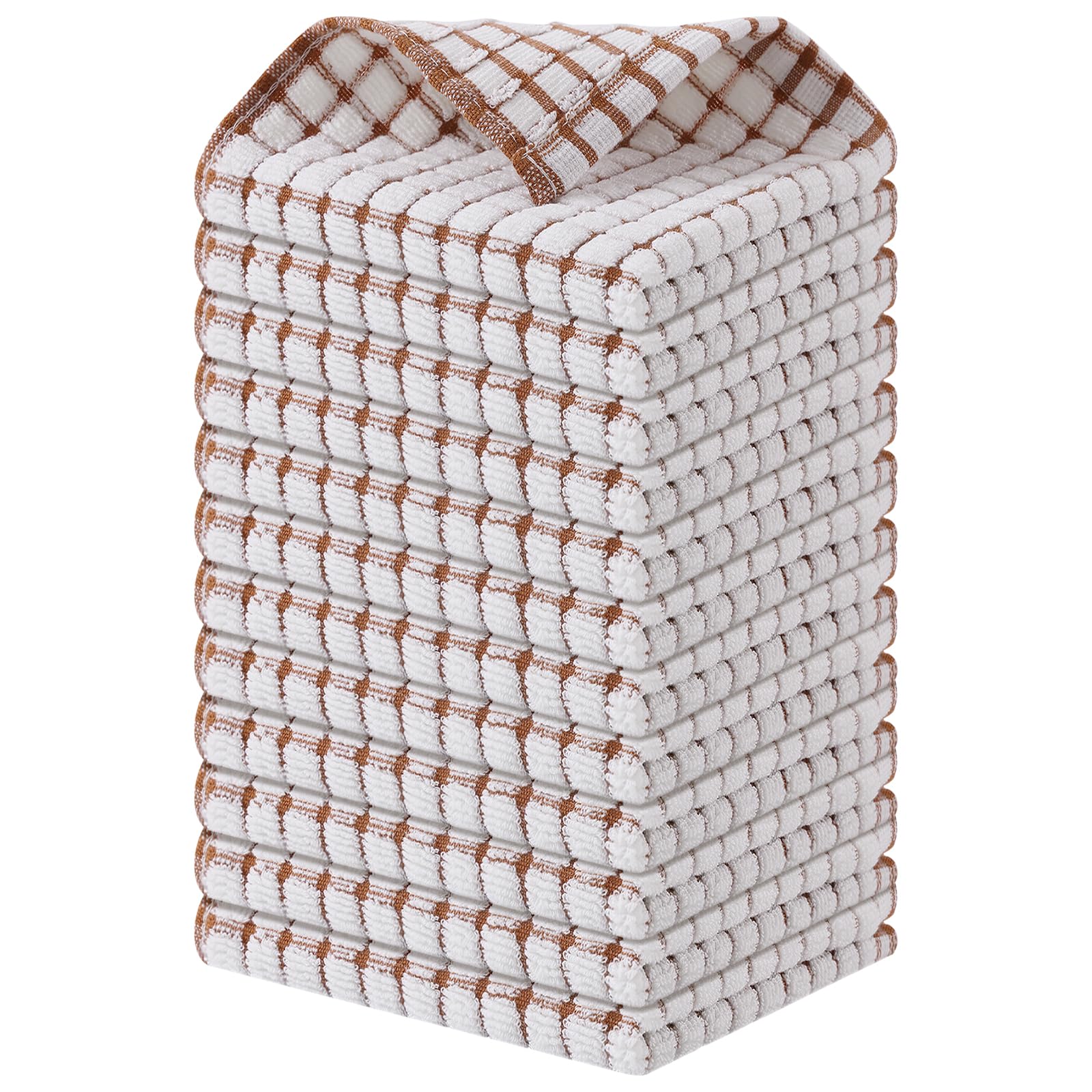 Kitinjoy Cotton 8 Pack Terry Kitchen Dish Cloths, 12 x 12 Inches Super Soft and Absorbent Dish Rags, Quick Drying Dish Towels for Washing Dishes, Mixed Color