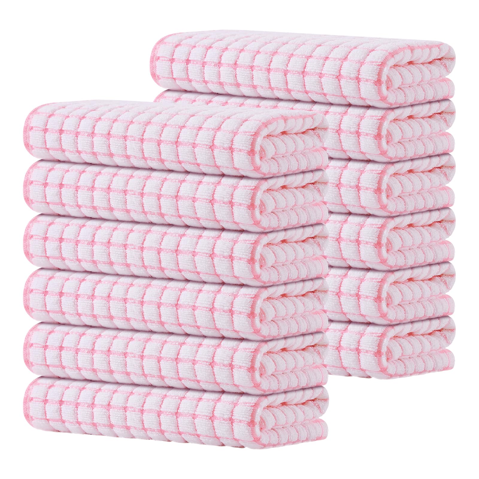 Kitinjoy Cotton 8 Pack Terry Kitchen Dish Cloths, 12 x 12 Inches Super Soft and Absorbent Dish Rags, Quick Drying Dish Towels for Washing Dishes, Mixed Color