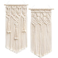 Mkono 2 Pcs Macrame Woven Wall Hanging Boho Chic Geometric Art Decor - Beautiful Bedroom Nursery Apartment Home Decoration, Gift for Girls Adults Birthday Christmas, 28" L x 13" W