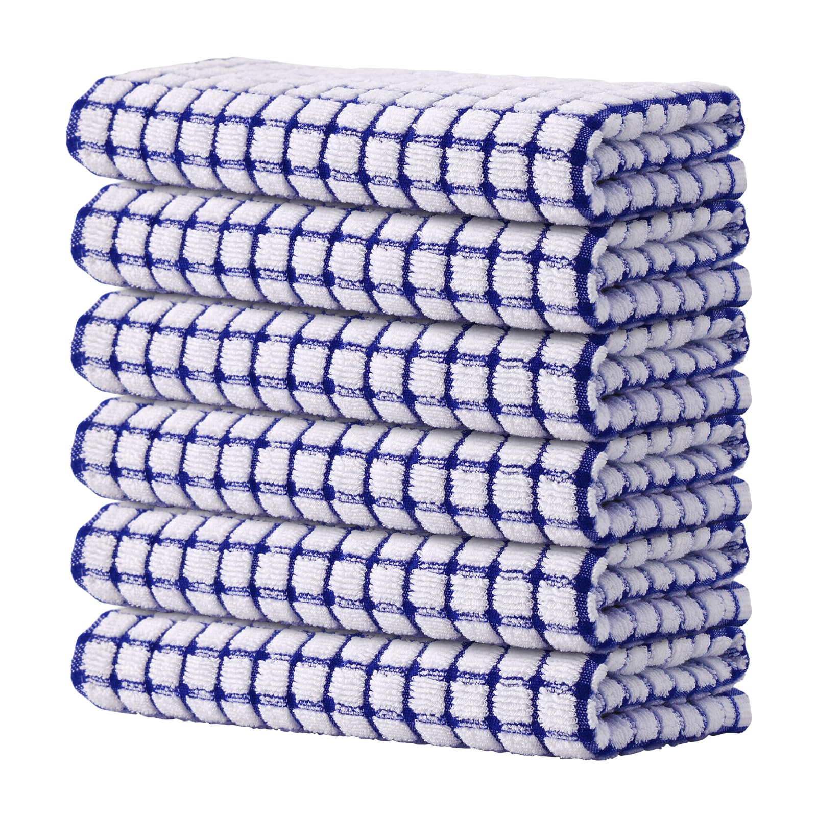 Kitinjoy Cotton 8 Pack Terry Kitchen Dish Cloths, 12 x 12 Inches Super Soft and Absorbent Dish Rags, Quick Drying Dish Towels for Washing Dishes, Mixed Color