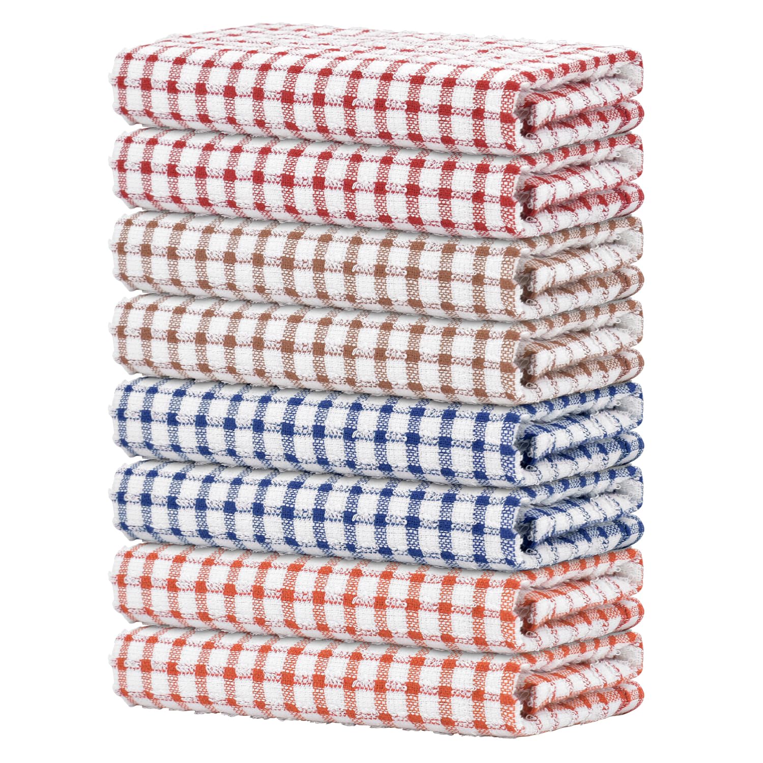 Nialnant 8 Pcs Kitchen Dish Rags,100% Cotton Soft Absorbent Quick Drying Dish Cloths for Kitchen,Washing Dishes,Cleaning rags-11 x 11In