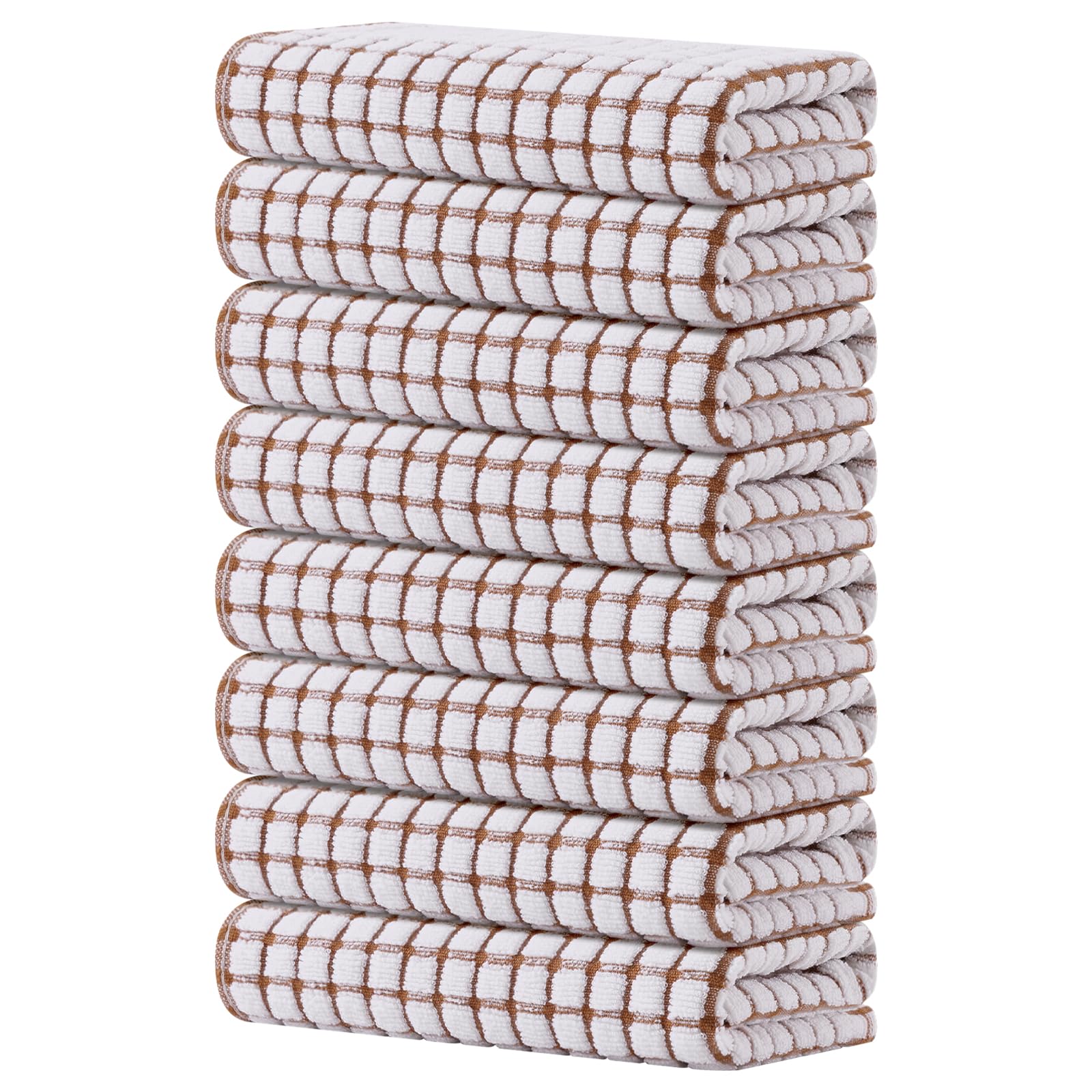Kitinjoy Cotton 8 Pack Terry Kitchen Dish Cloths, 12 x 12 Inches Super Soft and Absorbent Dish Rags, Quick Drying Dish Towels for Washing Dishes, Mixed Color