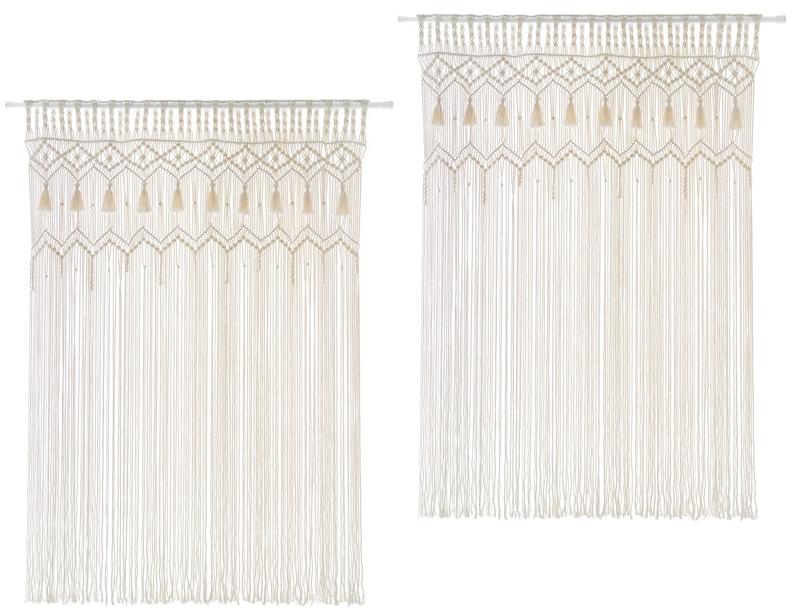 Mkono Macrame Curtain Large Boho Woven Wall Hanging Window Curtains Handmade Bohemian Decor for Window Doorway Closet Wedding Backdrop Arch Bedroom Living Room Apartment, 51''Wide x 70''Long
