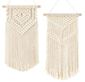 Dahey Small Macrame Wall Hanging 2 Pcs Woven Tapestry Wall Art Decor - Beautiful for Boho Home Bedroom Dorm College Classroom Decor, Apartment, Nursery, Party Decorations, 16.5" L x 10" W and 17.5"x 10"W