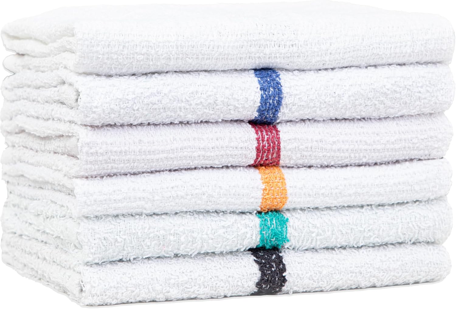 Arkwright Bar Mop Towels, Pack of 12, 100% Cotton Kitchen Dishcloths, Absorbent Quick Dry Cleaning Cloths for Restaurant, Bar and Home Kitchen, 16 x 19 in, White/Blue