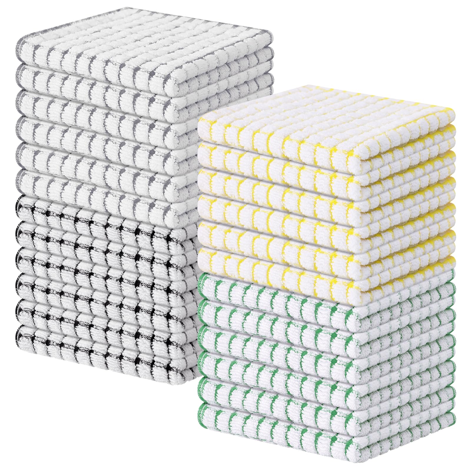 Kitinjoy Cotton 8 Pack Terry Kitchen Dish Cloths, 12 x 12 Inches Super Soft and Absorbent Dish Rags, Quick Drying Dish Towels for Washing Dishes, Mixed Color