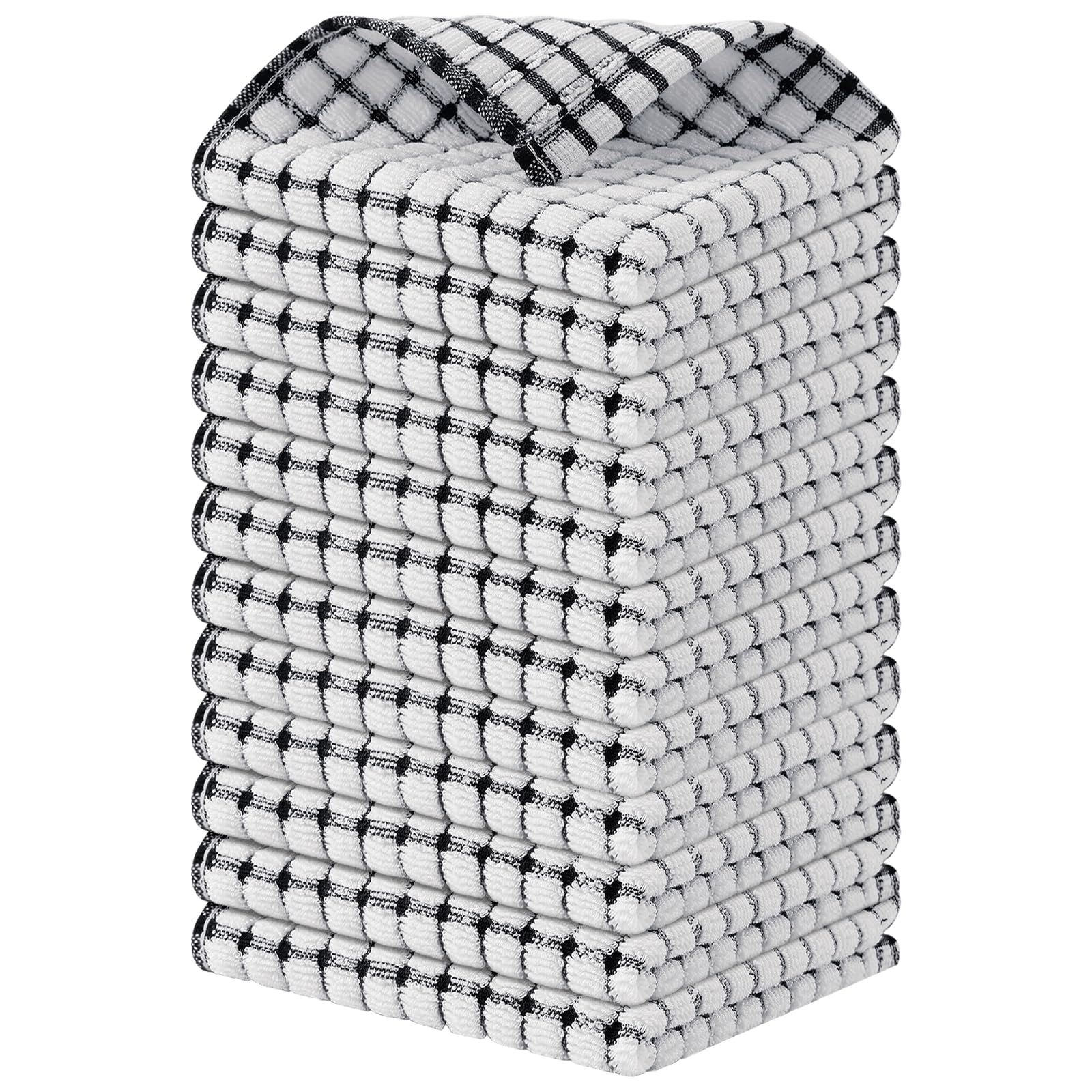 Kitinjoy Cotton 8 Pack Terry Kitchen Dish Cloths, 12 x 12 Inches Super Soft and Absorbent Dish Rags, Quick Drying Dish Towels for Washing Dishes, Mixed Color