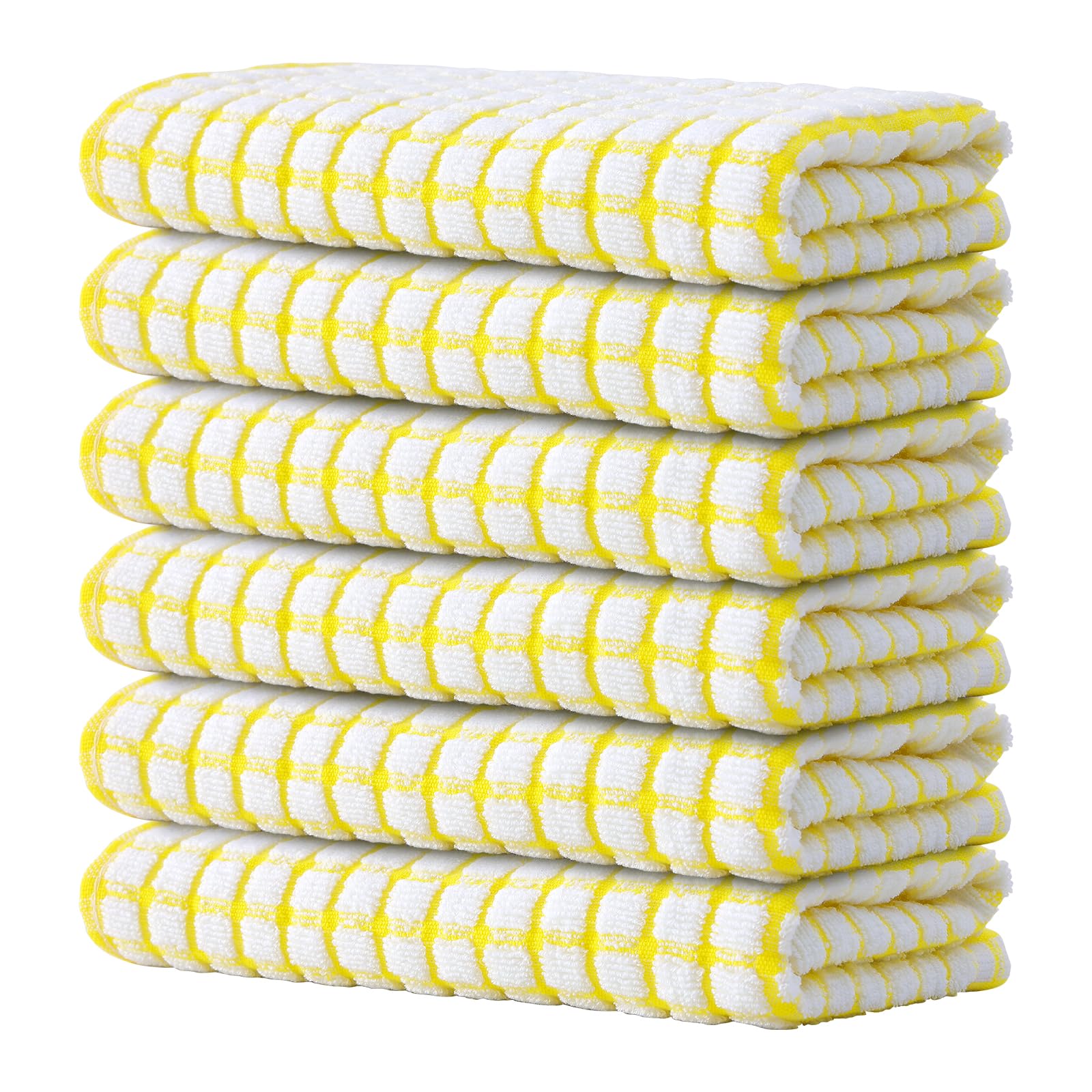 Kitinjoy Cotton 8 Pack Terry Kitchen Dish Cloths, 12 x 12 Inches Super Soft and Absorbent Dish Rags, Quick Drying Dish Towels for Washing Dishes, Mixed Color