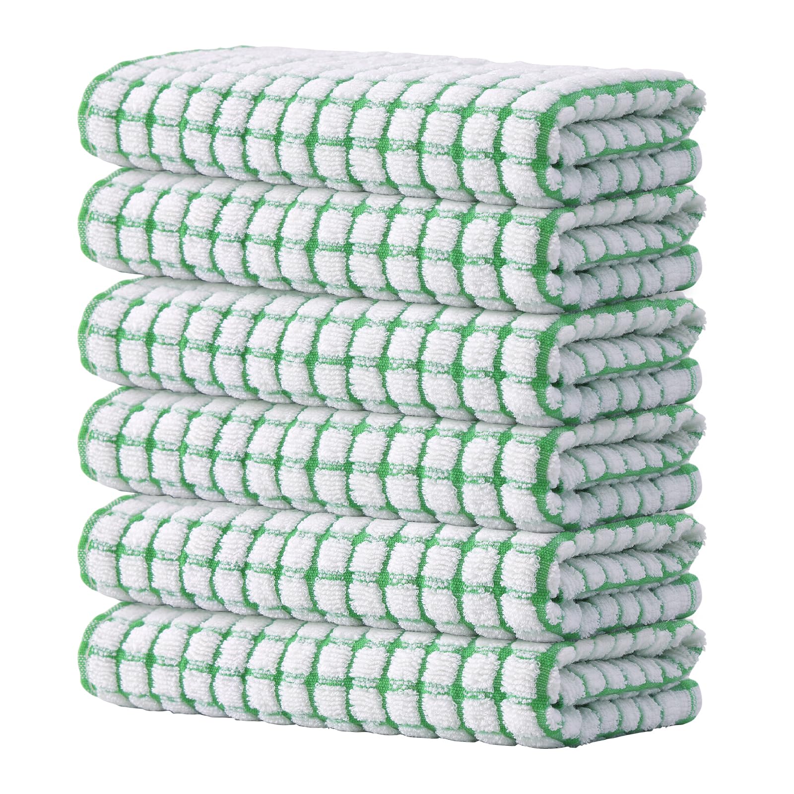 Kitinjoy Cotton 8 Pack Terry Kitchen Dish Cloths, 12 x 12 Inches Super Soft and Absorbent Dish Rags, Quick Drying Dish Towels for Washing Dishes, Mixed Color