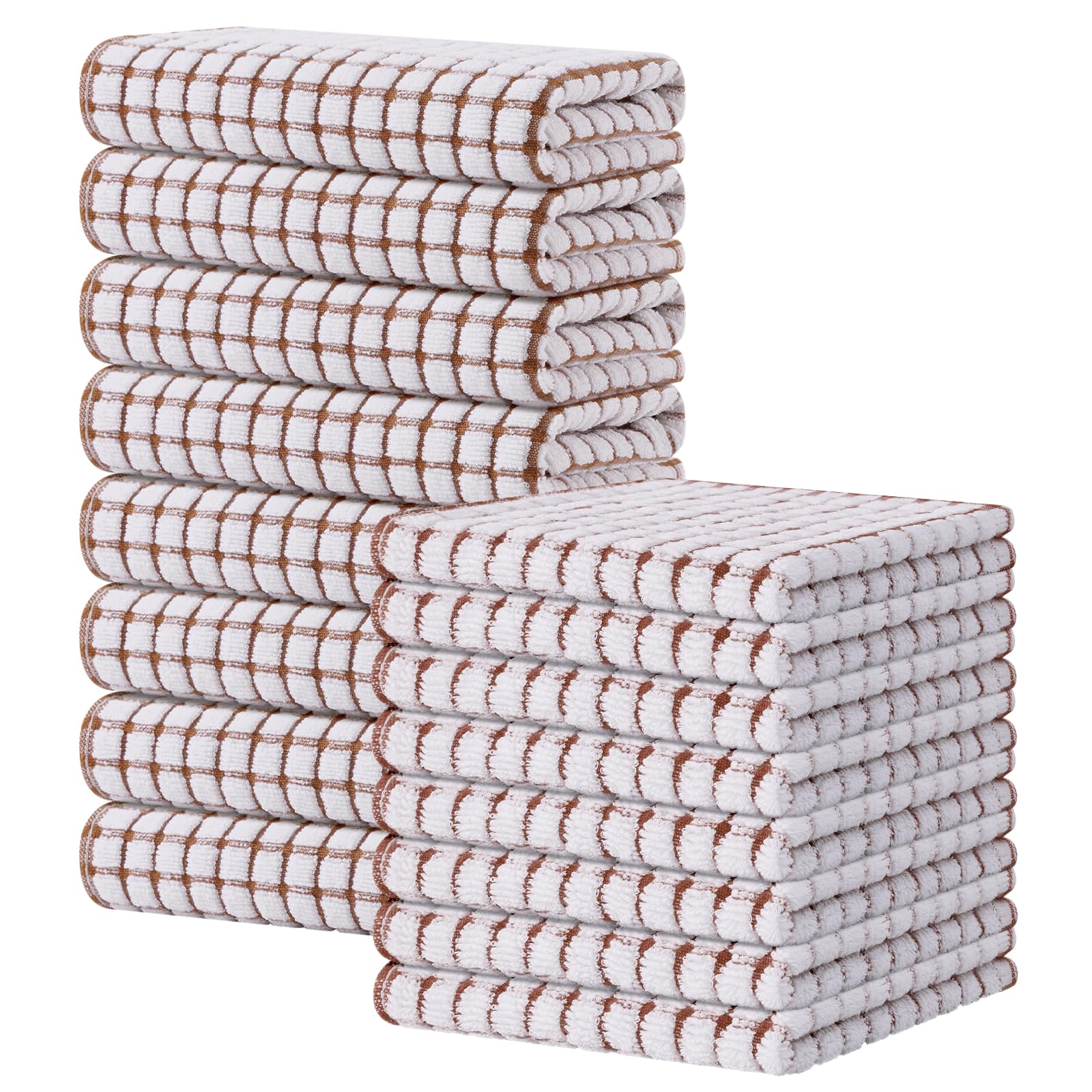 Kitinjoy Cotton 8 Pack Terry Kitchen Dish Cloths, 12 x 12 Inches Super Soft and Absorbent Dish Rags, Quick Drying Dish Towels for Washing Dishes, Mixed Color