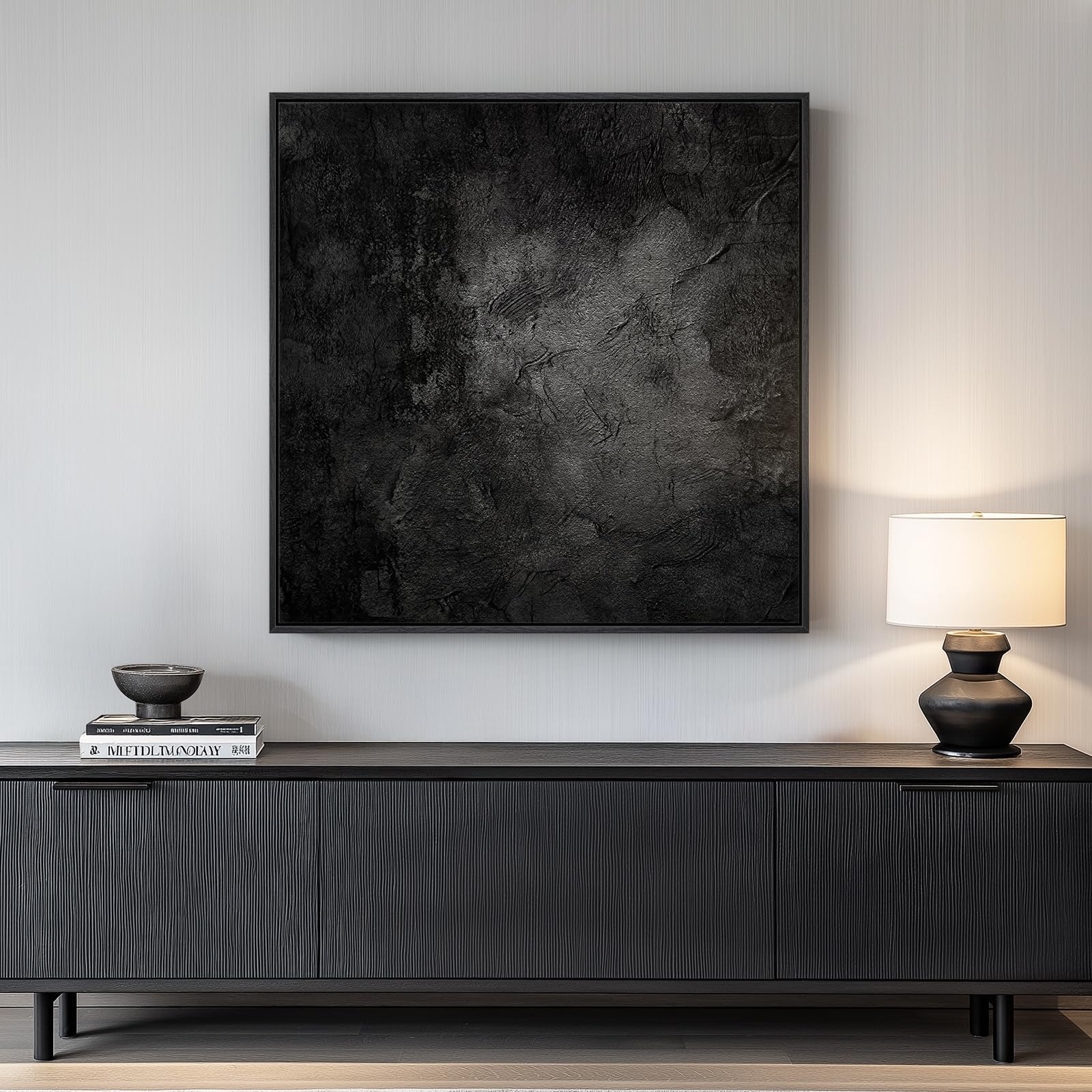 Framed Sage Green Abstract Wall Art, Modern Canvas Prints Artwork for Walls, Square Minimalist All Green Abstract Pictures for Living Room, Hallway, Fireplace, Bedroom, Home Office Wall Decor 30x30 In