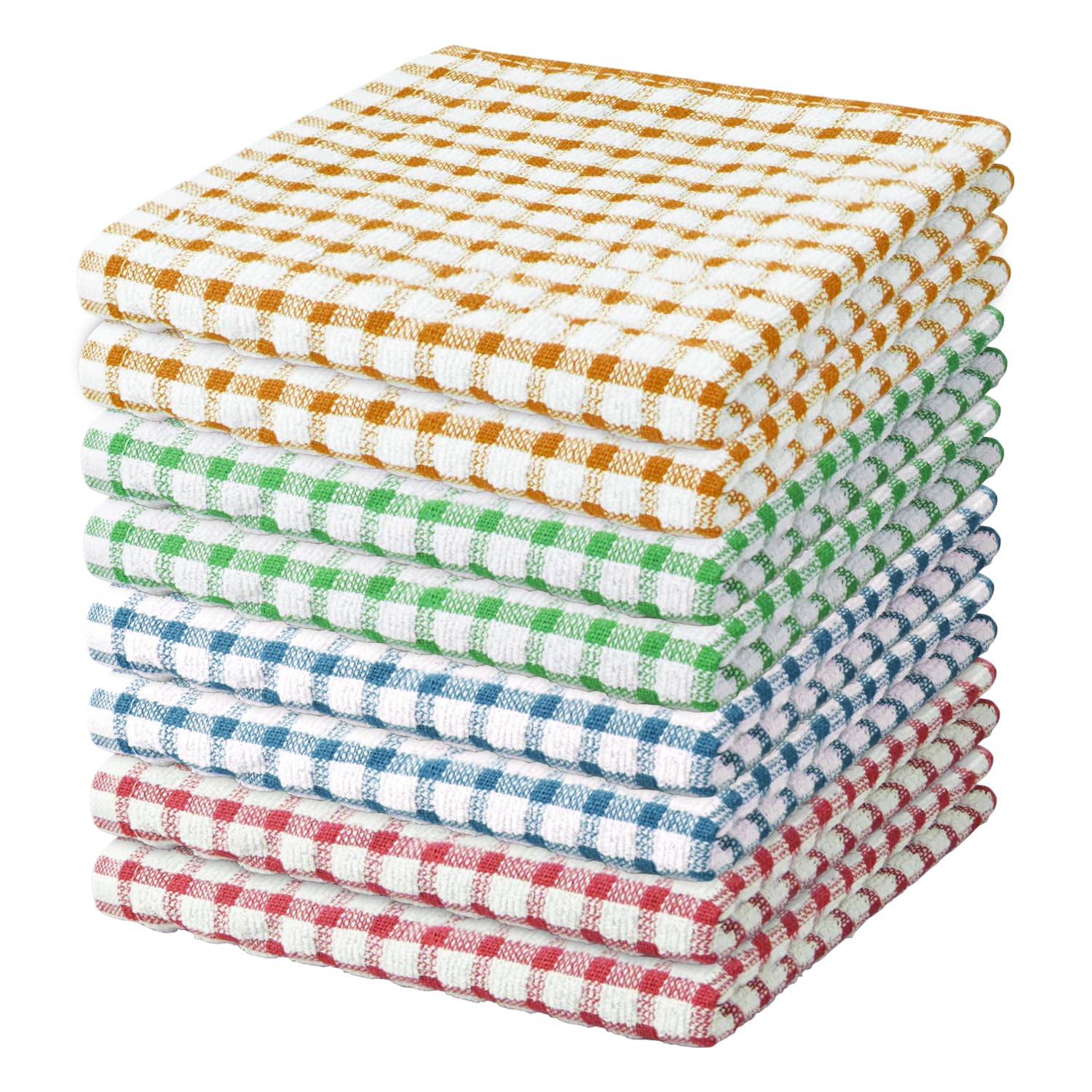 Nialnant 8 Pcs Kitchen Dish Rags,100% Cotton Soft Absorbent Quick Drying Dish Cloths for Kitchen,Washing Dishes,Cleaning rags-11 x 11In
