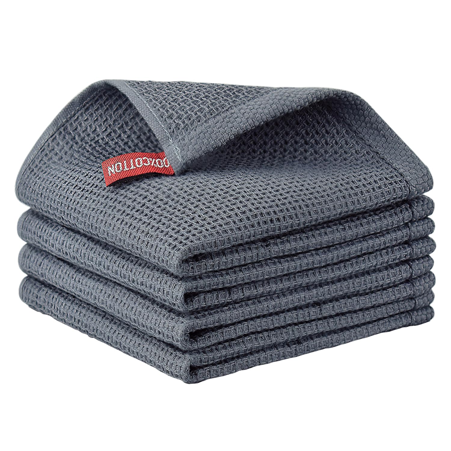Nialnant 6 Pack Kitchen Towels and Dishcloths Sets,100% Cotton Soft Absorbent Quick Drying Dish Towels for Kitchen,Washing Dishes,12x12 Inches, Multi Color