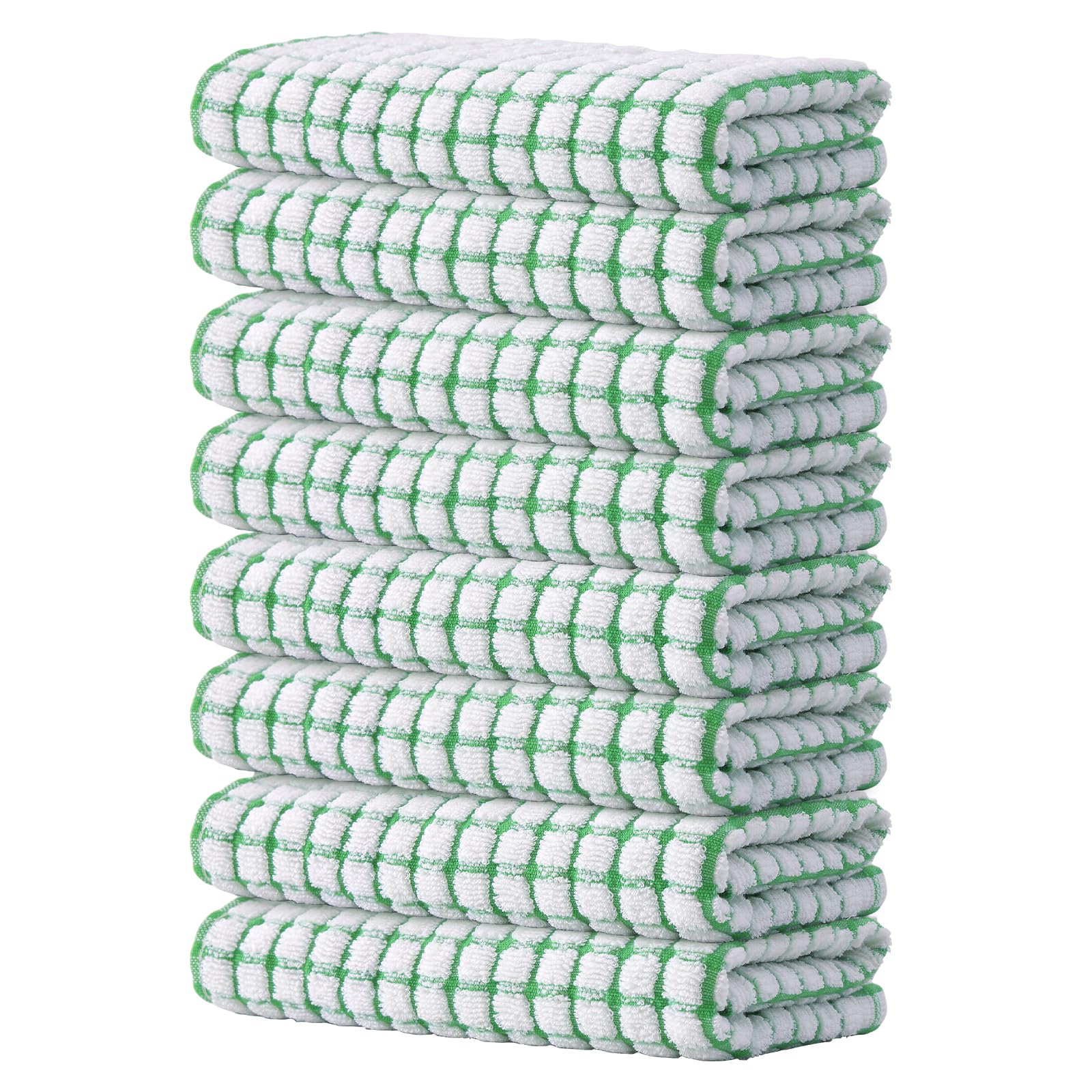 Kitinjoy Cotton 8 Pack Terry Kitchen Dish Cloths, 12 x 12 Inches Super Soft and Absorbent Dish Rags, Quick Drying Dish Towels for Washing Dishes, Mixed Color