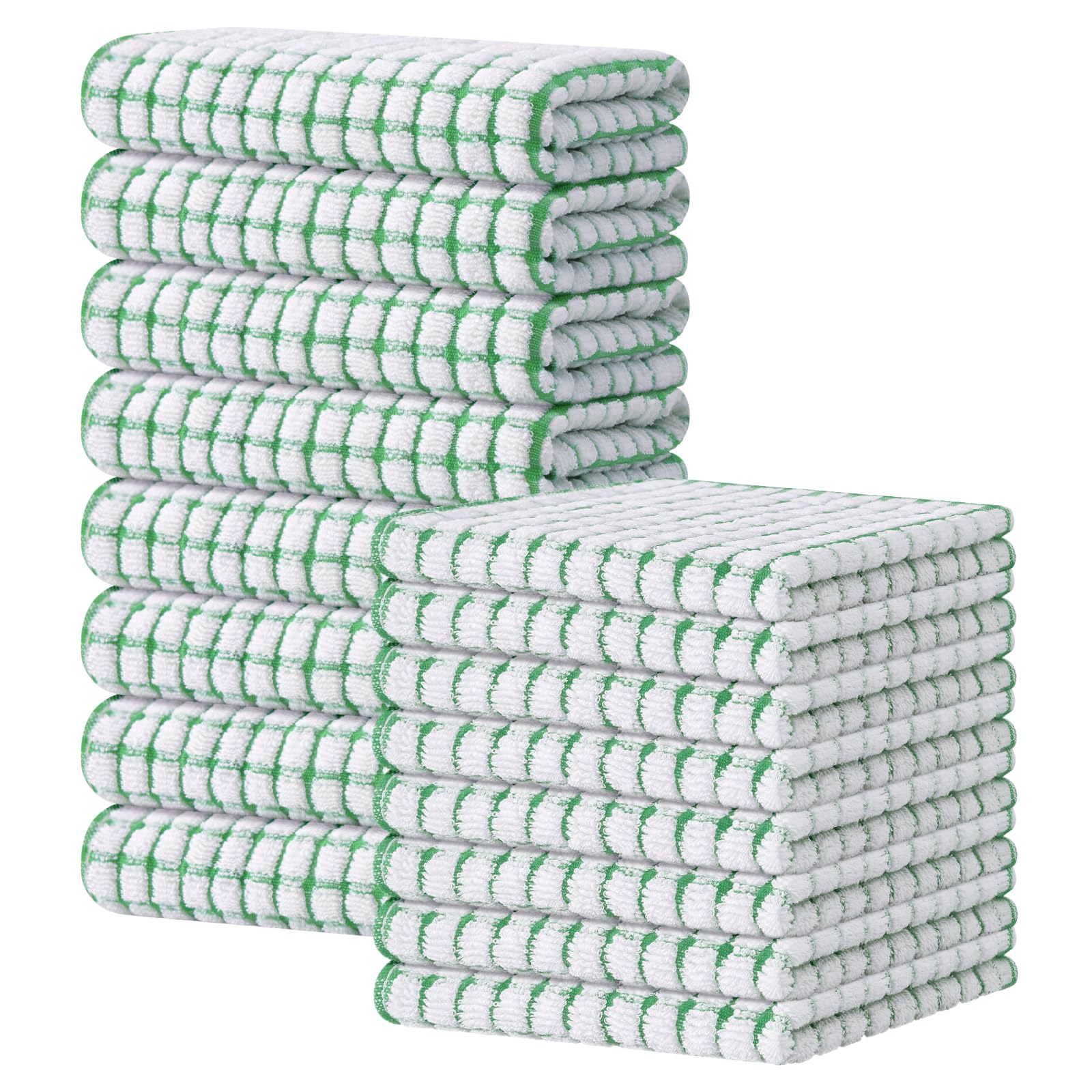 Kitinjoy Cotton 8 Pack Terry Kitchen Dish Cloths, 12 x 12 Inches Super Soft and Absorbent Dish Rags, Quick Drying Dish Towels for Washing Dishes, Mixed Color