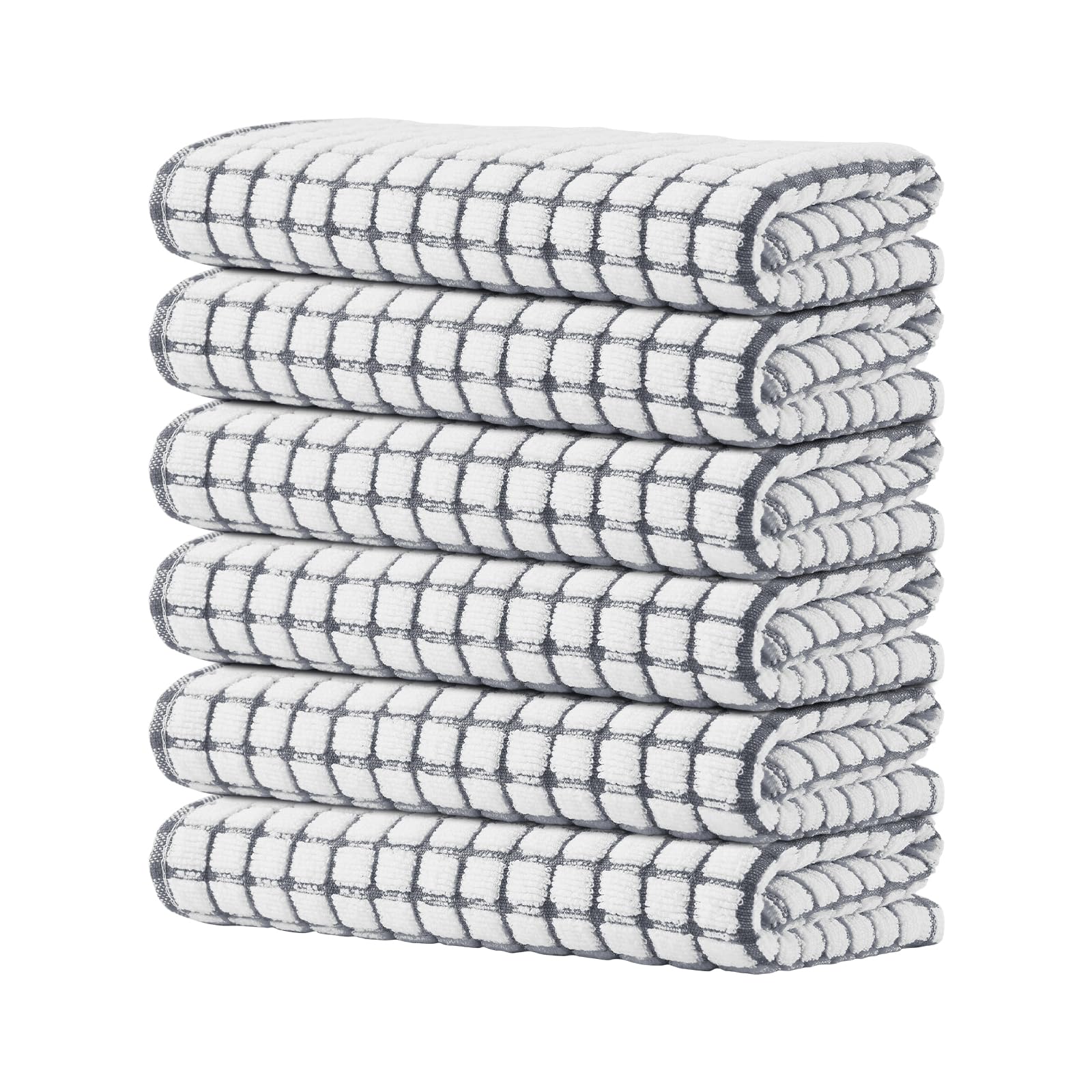 Kitinjoy Cotton 8 Pack Terry Kitchen Dish Cloths, 12 x 12 Inches Super Soft and Absorbent Dish Rags, Quick Drying Dish Towels for Washing Dishes, Mixed Color