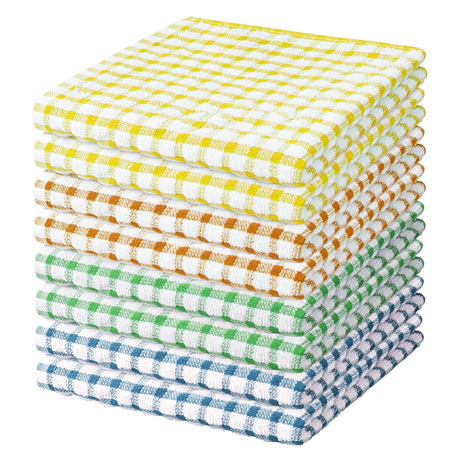 Nialnant 8 Pcs Kitchen Dish Rags,100% Cotton Soft Absorbent Quick Drying Dish Cloths for Kitchen,Washing Dishes,Cleaning rags-11 x 11In