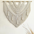 guzhiou large macrame wall hanging - Boho Tapestry Macrame Wall Decor Art- Chic Bohemian Handmade Woven Tapestry Home Decoration for Bedroom Living Room Apartment Wedding Party - 43"x32" (Wood bead)