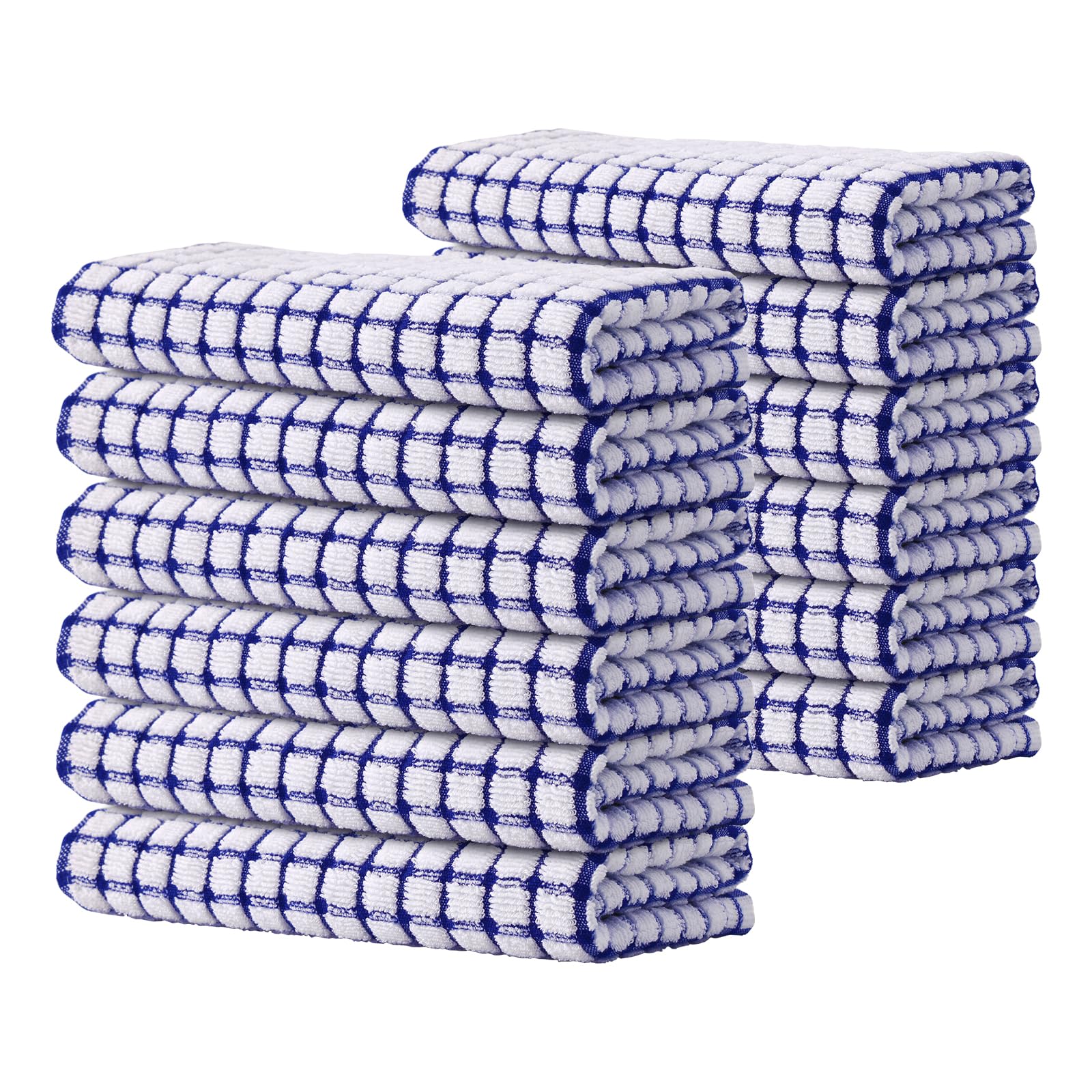 Kitinjoy Cotton 8 Pack Terry Kitchen Dish Cloths, 12 x 12 Inches Super Soft and Absorbent Dish Rags, Quick Drying Dish Towels for Washing Dishes, Mixed Color