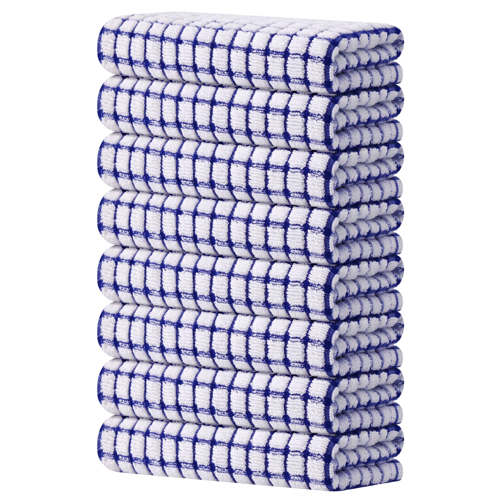 Kitinjoy Cotton 8 Pack Terry Kitchen Dish Cloths, 12 x 12 Inches Super Soft and Absorbent Dish Rags, Quick Drying Dish Towels for Washing Dishes, Mixed Color
