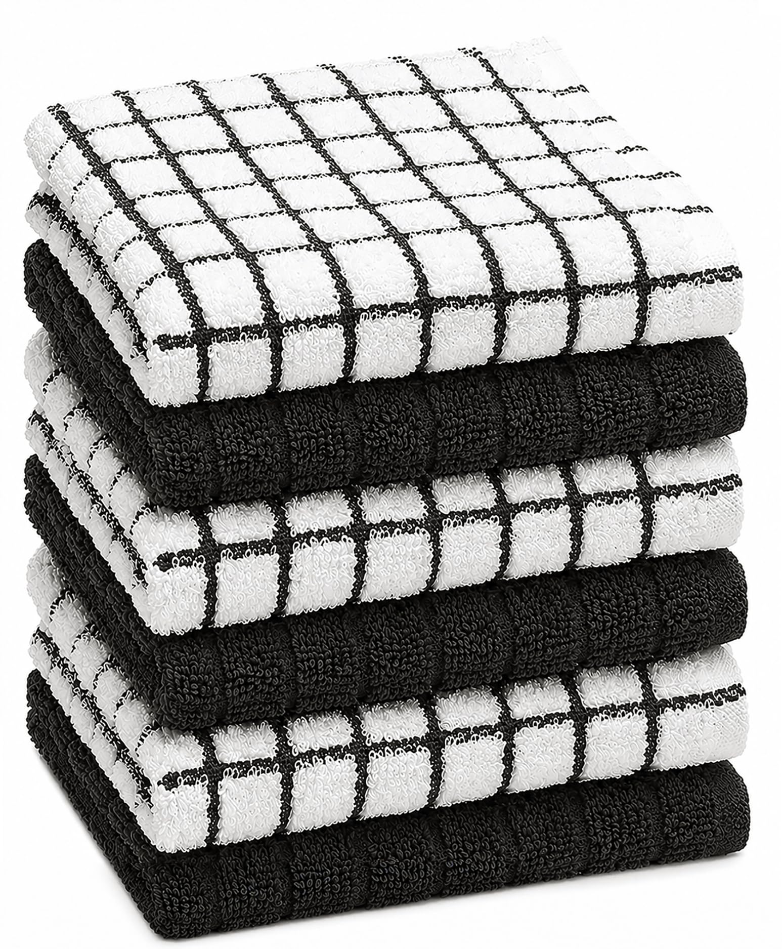 Bumble Dish Cloths (8 Pack) | 12" x 12" | 100% Cotton Kitchen Towels | 405 GSM | Soft, Highly Absorbent & Durable Dish Towels for Kitchen | Gray