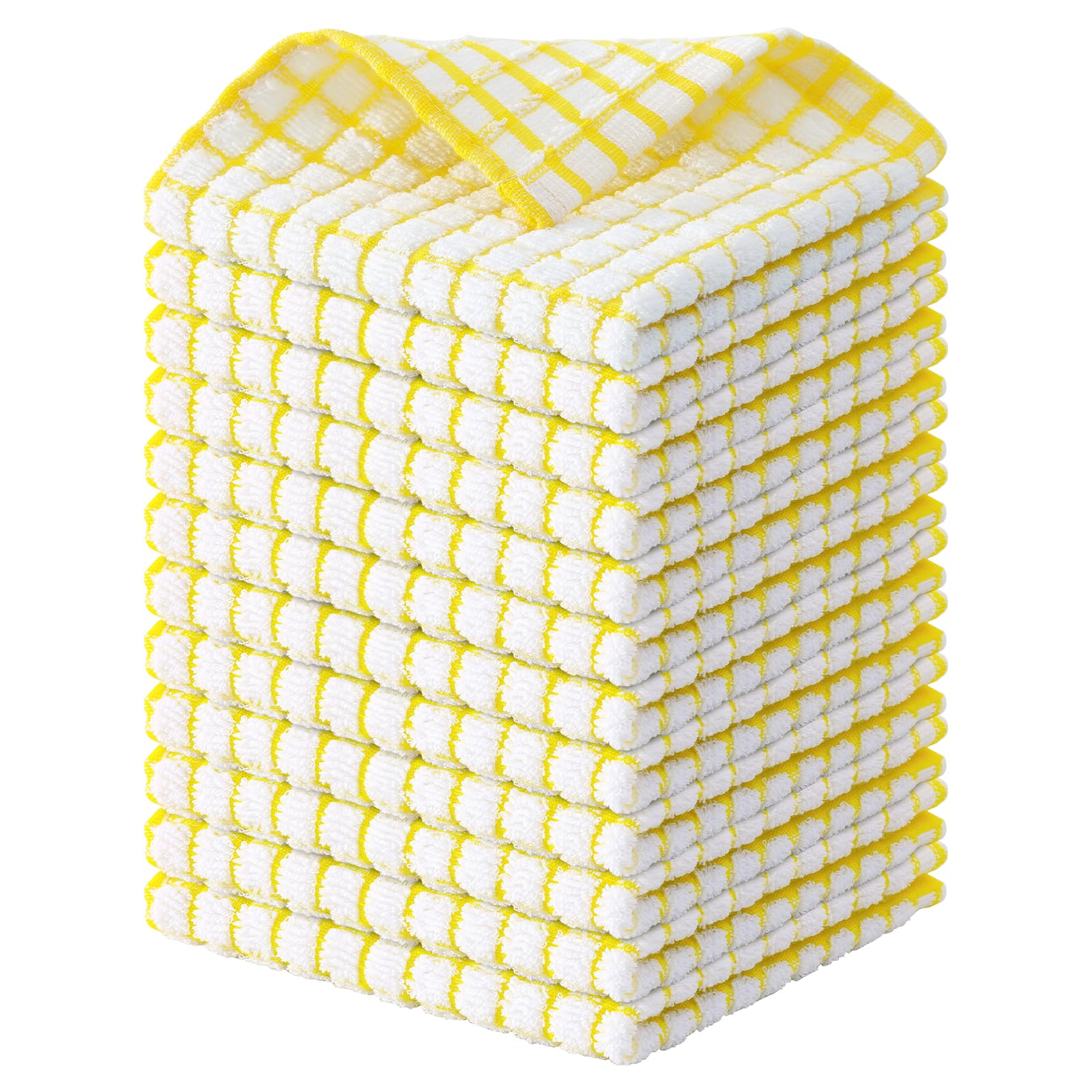 Kitinjoy Cotton 8 Pack Terry Kitchen Dish Cloths, 12 x 12 Inches Super Soft and Absorbent Dish Rags, Quick Drying Dish Towels for Washing Dishes, Mixed Color