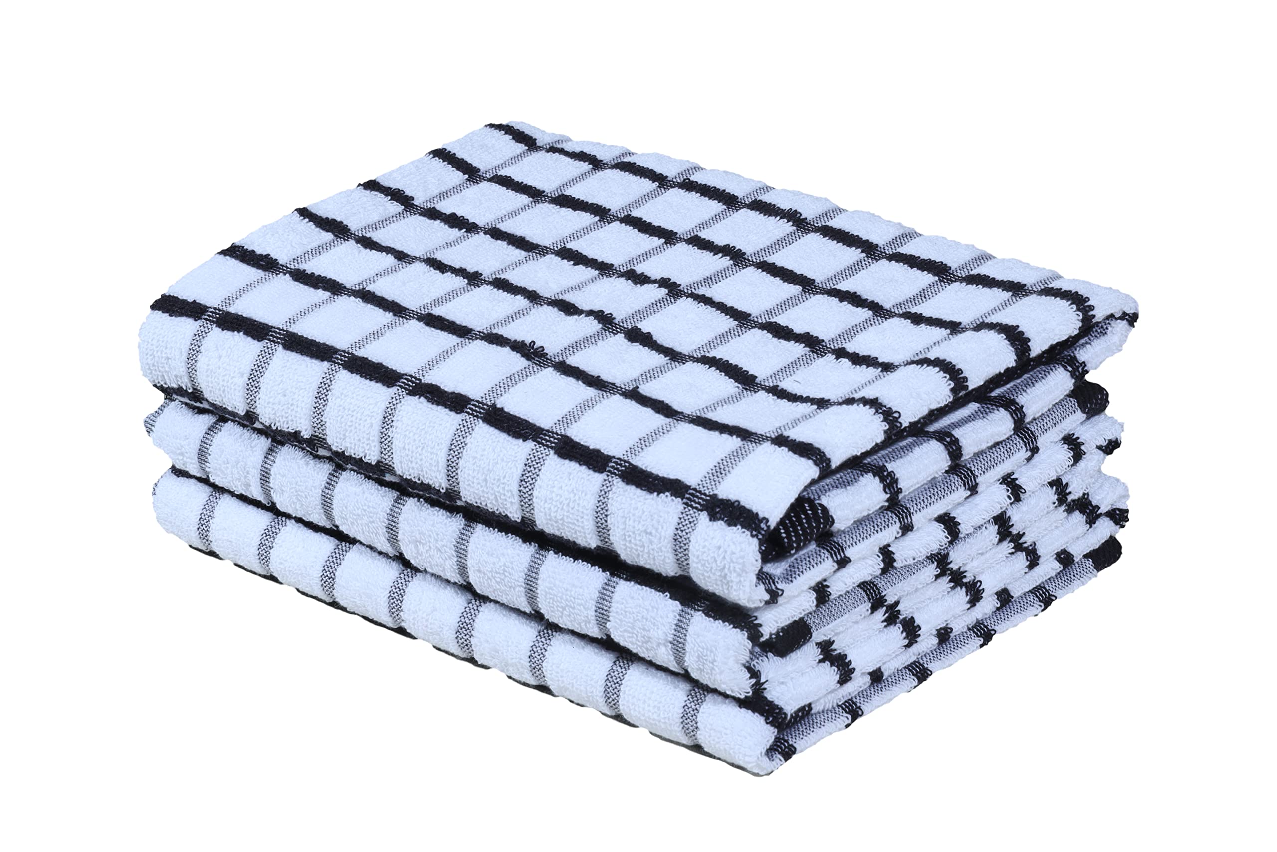Urban Villa Kitchen Towels 100% Cotton Dish Towels for Kitchen (Set of 6) 20”x30” Dish Cloths Highly Absorbent Kitchen Linen Set with Hanging Loop Perfect for Drying Dishes Cleaning Towels-Blue White