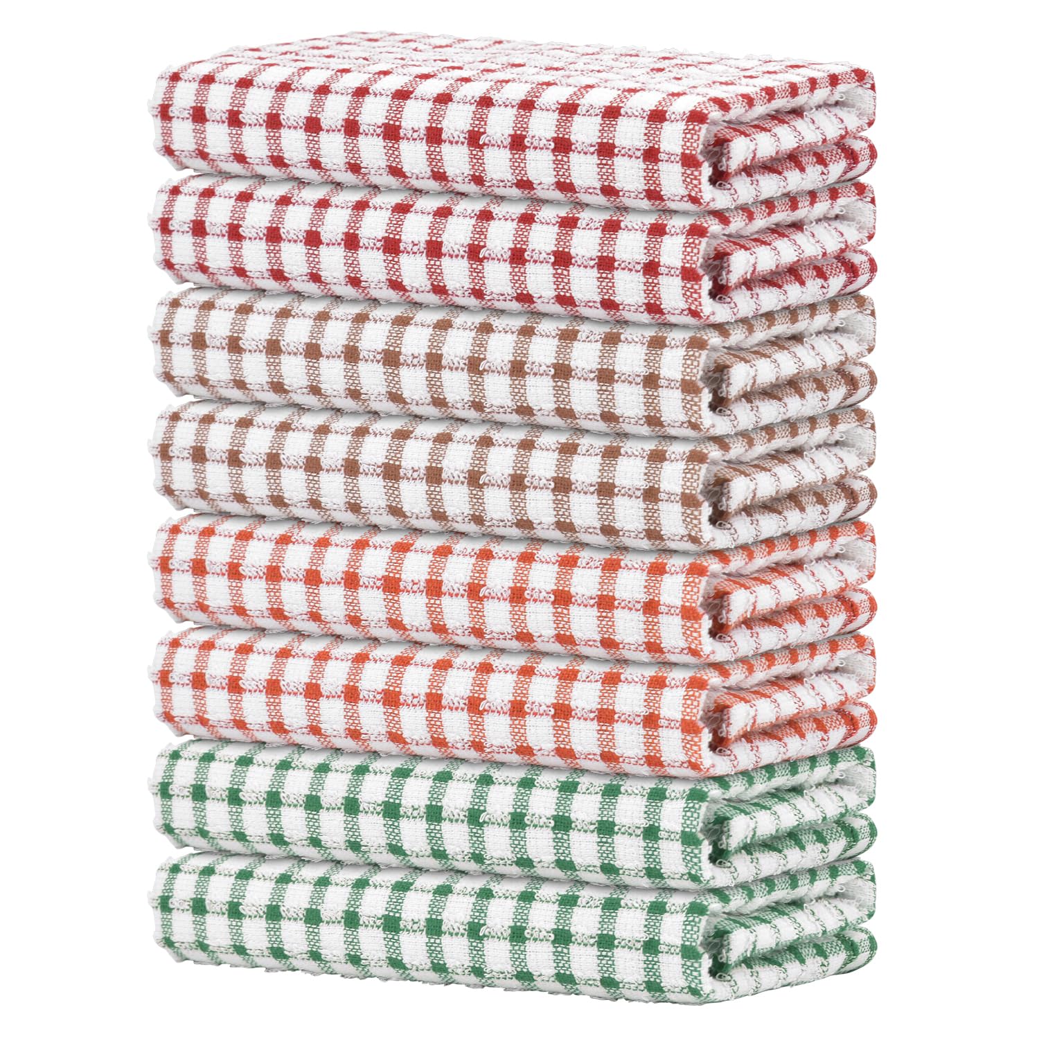 Nialnant 8 Pcs Kitchen Dish Rags,100% Cotton Soft Absorbent Quick Drying Dish Cloths for Kitchen,Washing Dishes,Cleaning rags-11 x 11In