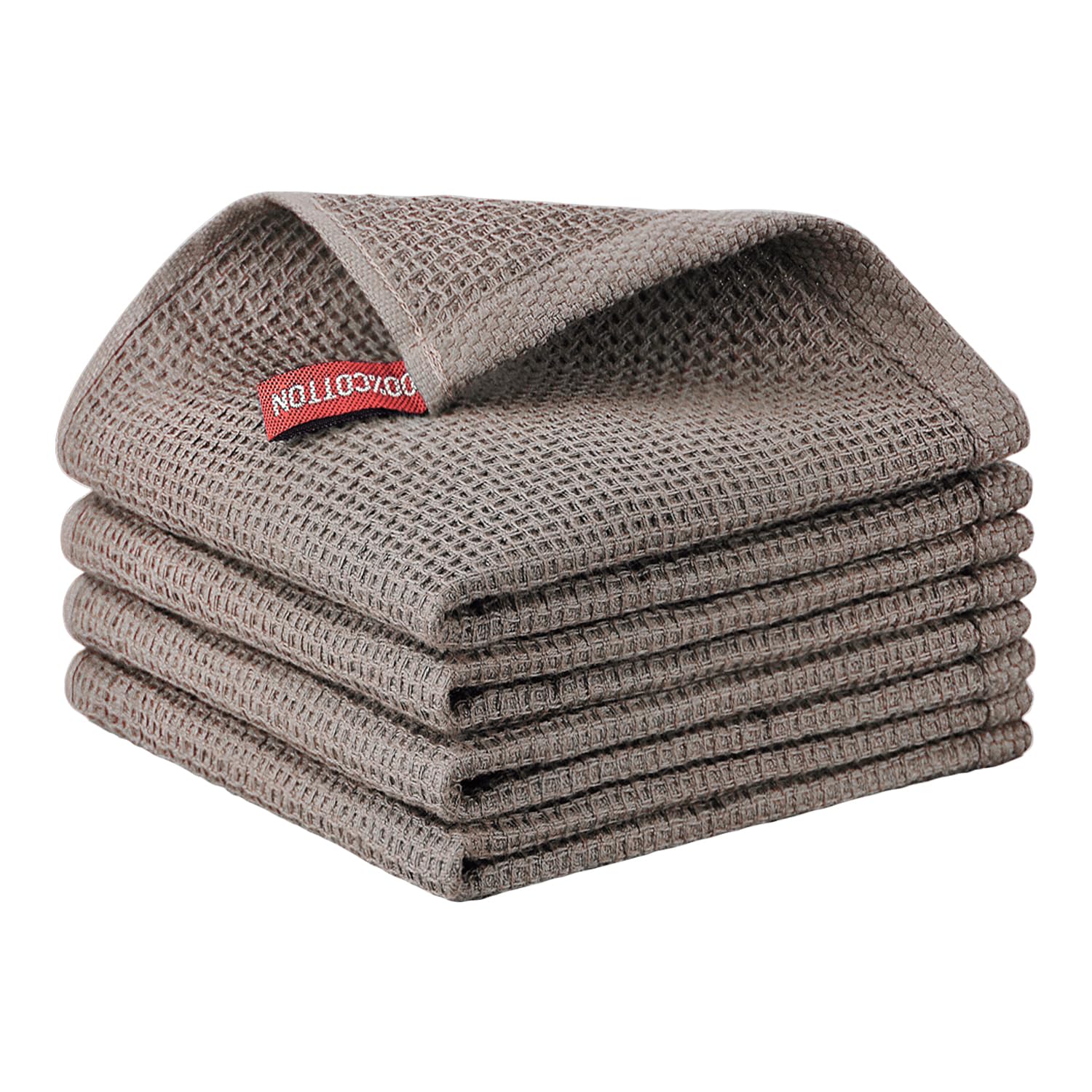 Nialnant 6 Pack Kitchen Towels and Dishcloths Sets,100% Cotton Soft Absorbent Quick Drying Dish Towels for Kitchen,Washing Dishes,12x12 Inches, Multi Color