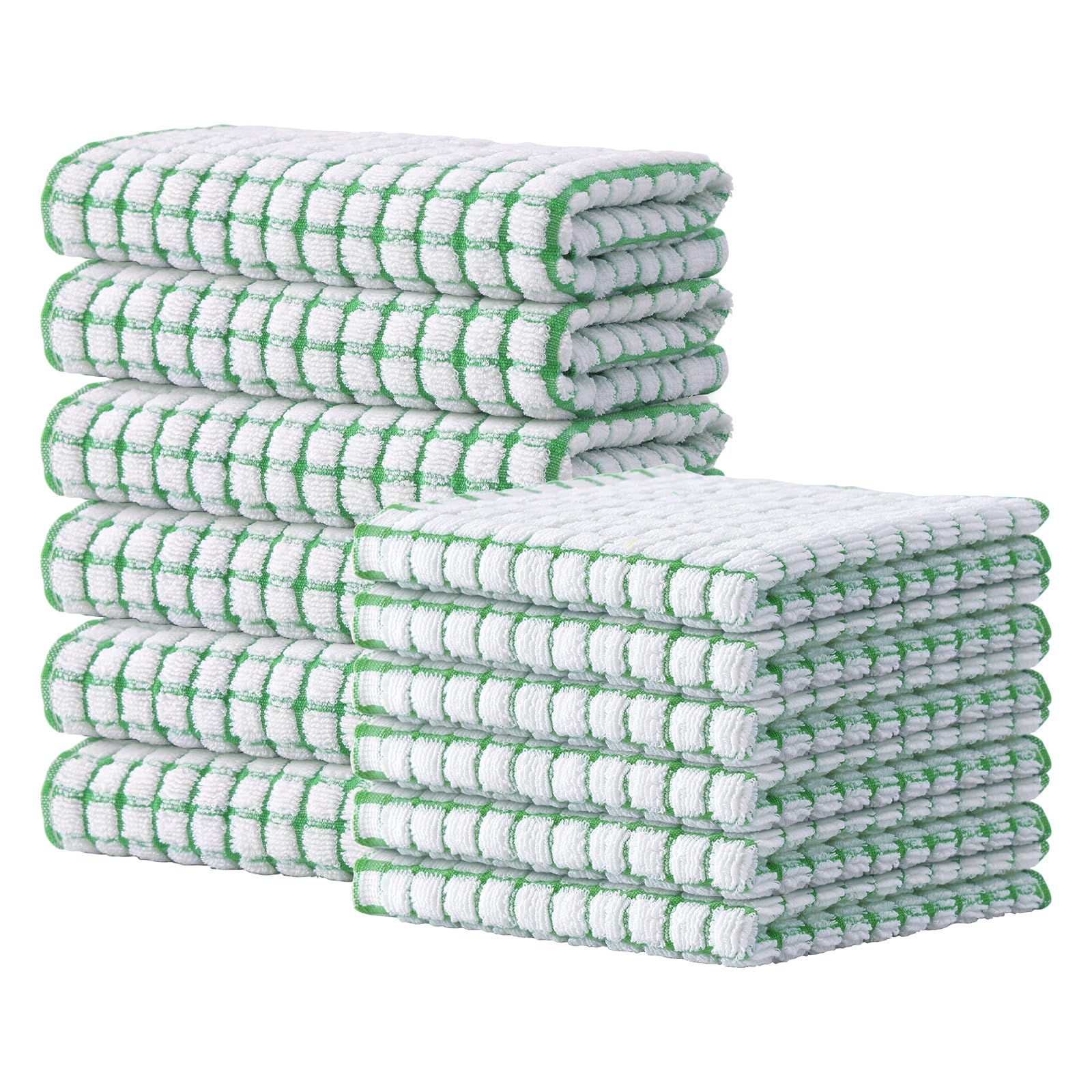 Kitinjoy Cotton 8 Pack Terry Kitchen Dish Cloths, 12 x 12 Inches Super Soft and Absorbent Dish Rags, Quick Drying Dish Towels for Washing Dishes, Mixed Color